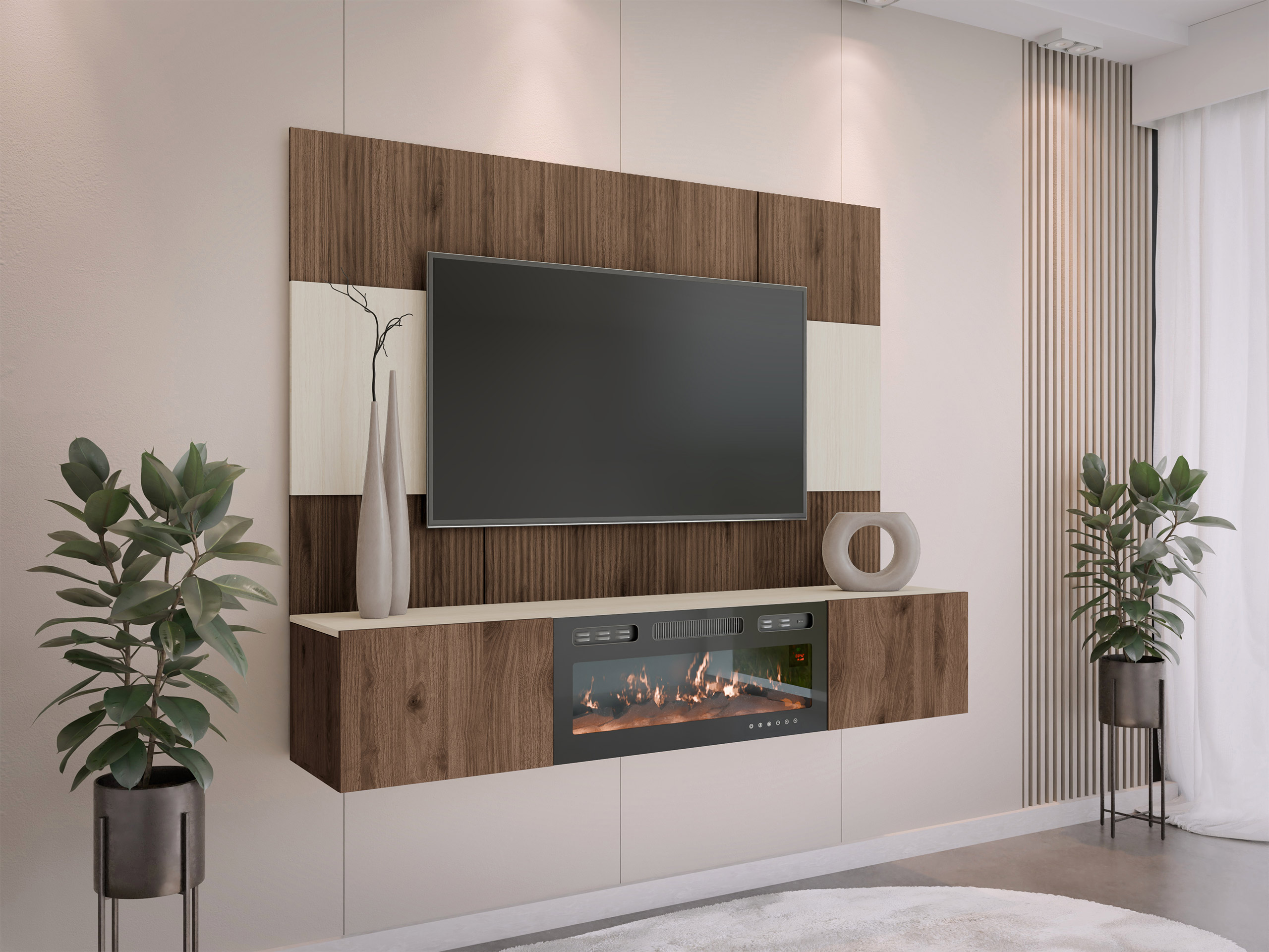 Viesistabas komplekts Comfivo Salix VII (Riekstkoks + Gaišs Travertine)