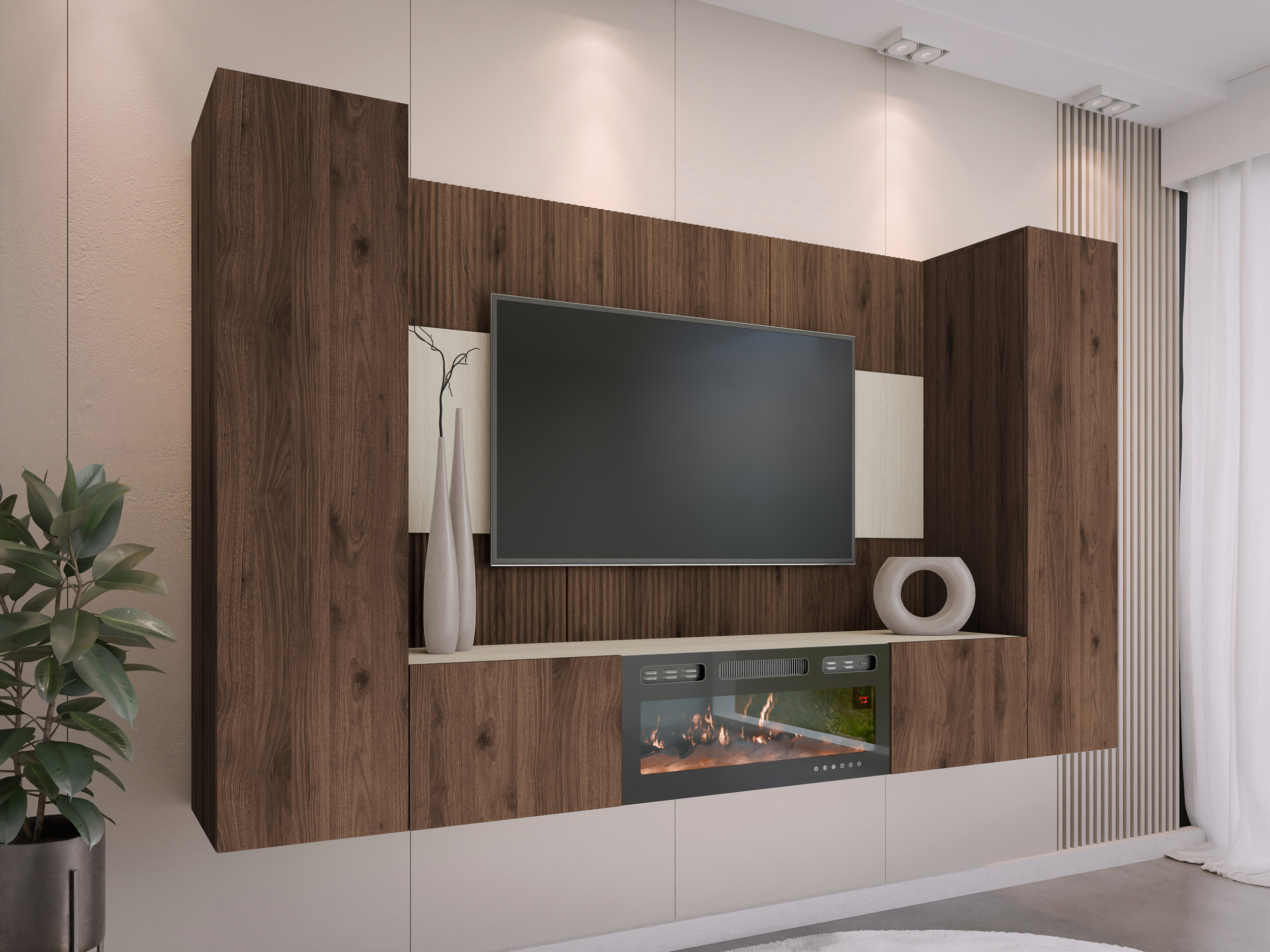 Viesistabas komplekts Comfivo Salix VIII (Riekstkoks + Gaišs Travertine)