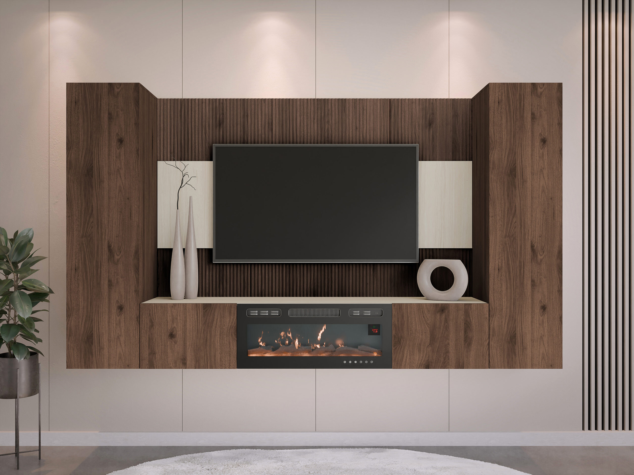 Viesistabas komplekts Comfivo Salix VIII (Riekstkoks + Gaišs Travertine)