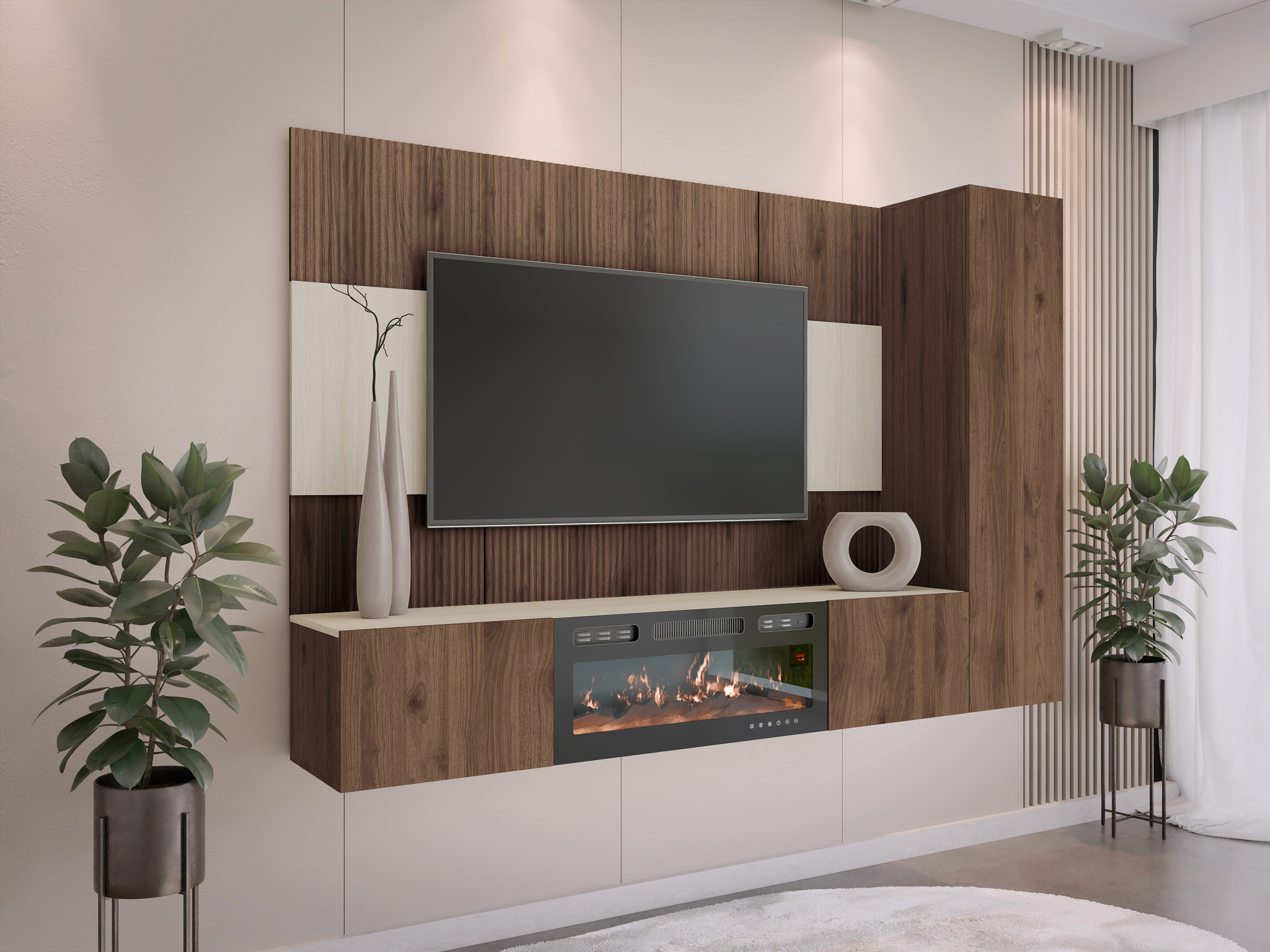 Viesistabas komplekts Comfivo Salix IX (Riekstkoks + Gaišs Travertine)