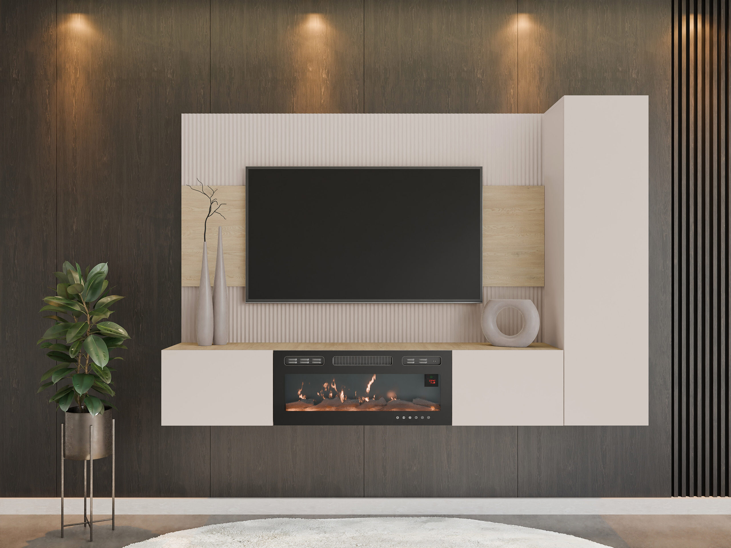 Viesistabas komplekts Comfivo Salix IX (Bēšs + Kremonas ozols)