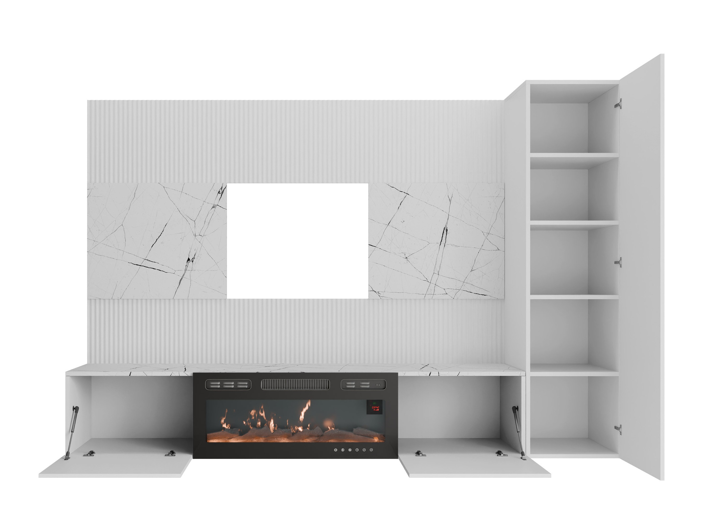 Viesistabas komplekts Comfivo Salix IX (Melns + Melnais marmors)