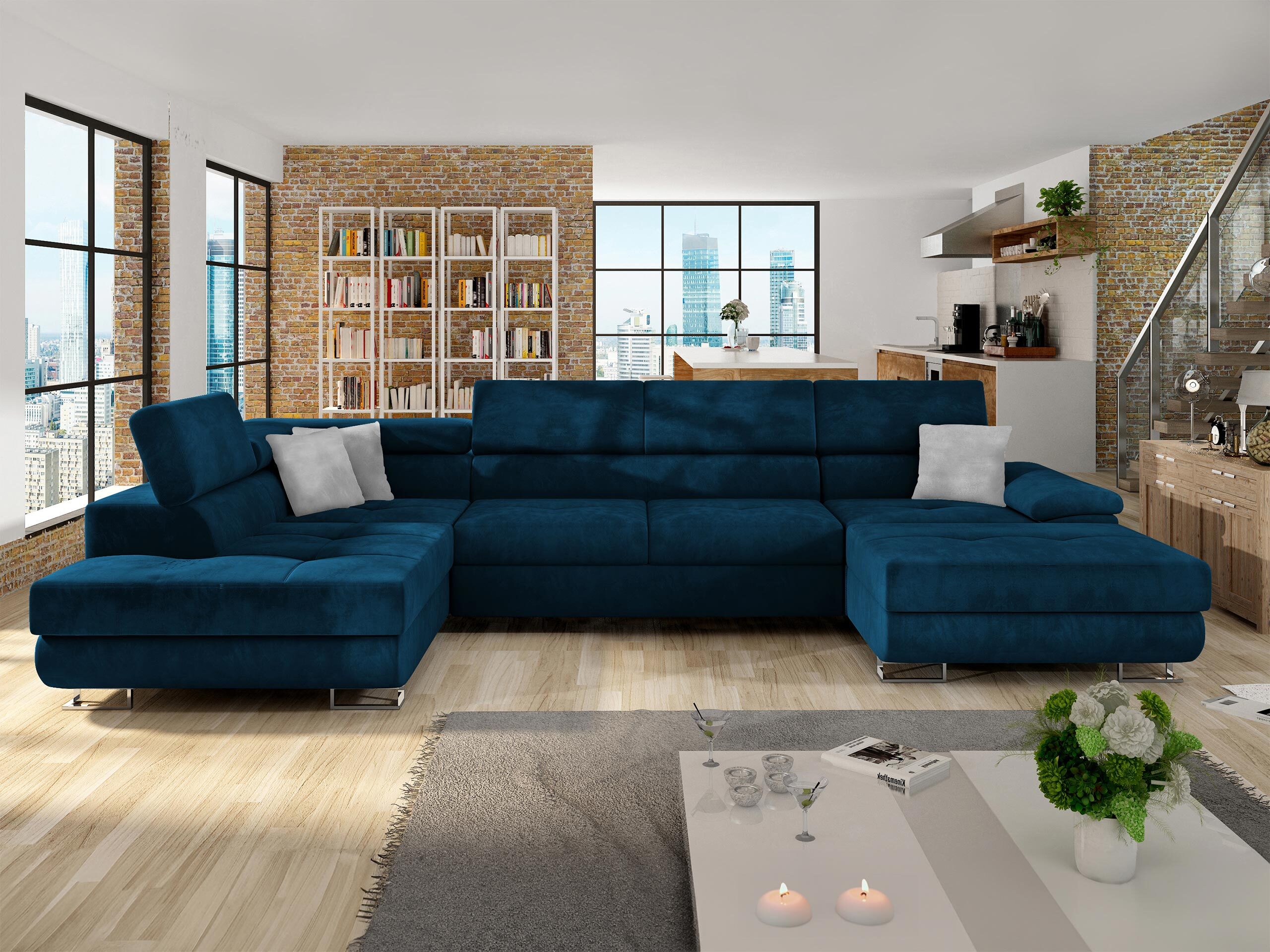 Stūra dīvāns Comfivo Ruta IV (Kronos 09 + Paros 05)