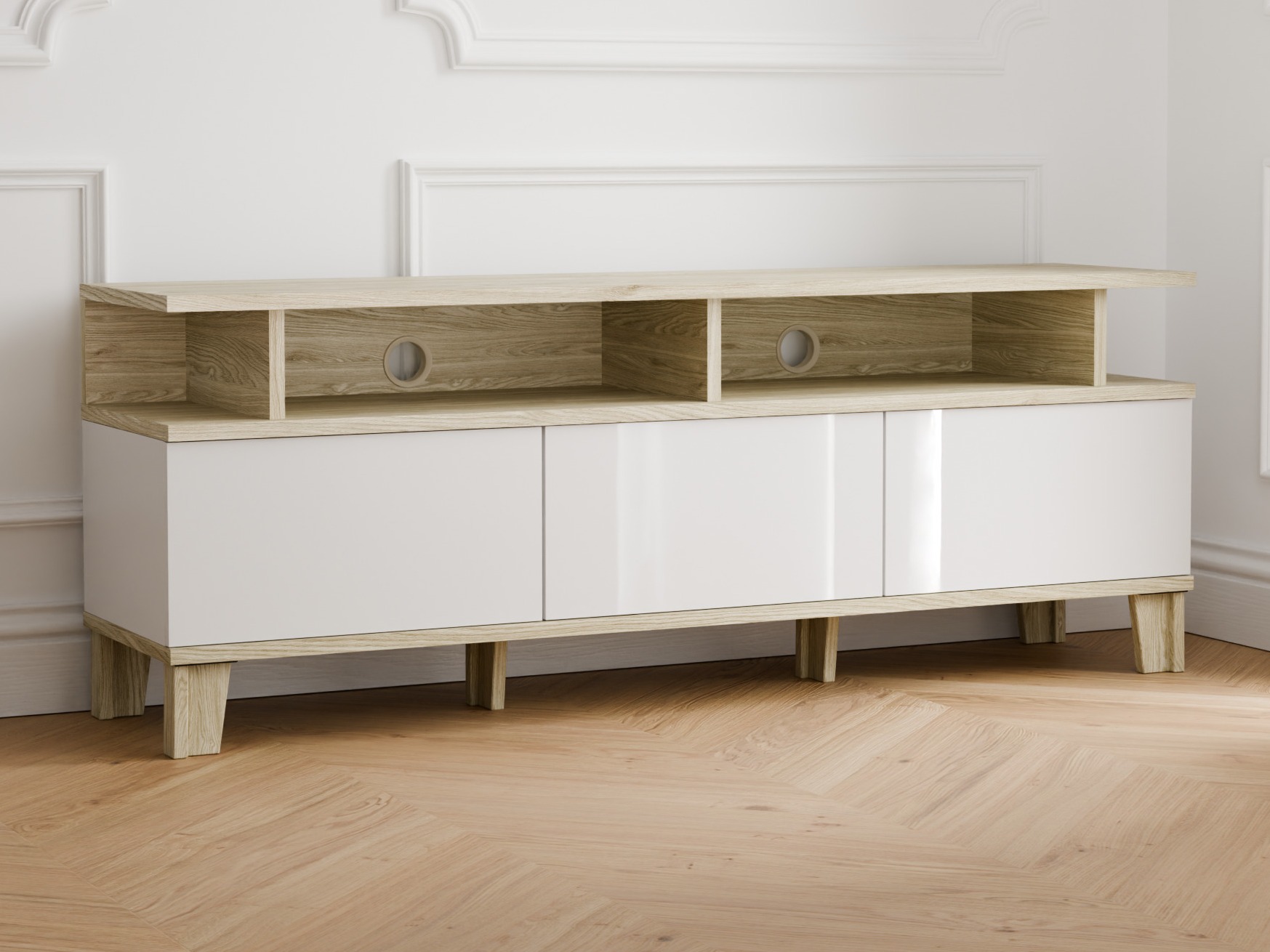 TV galds Evarveru 101 (Glancēts balts)
