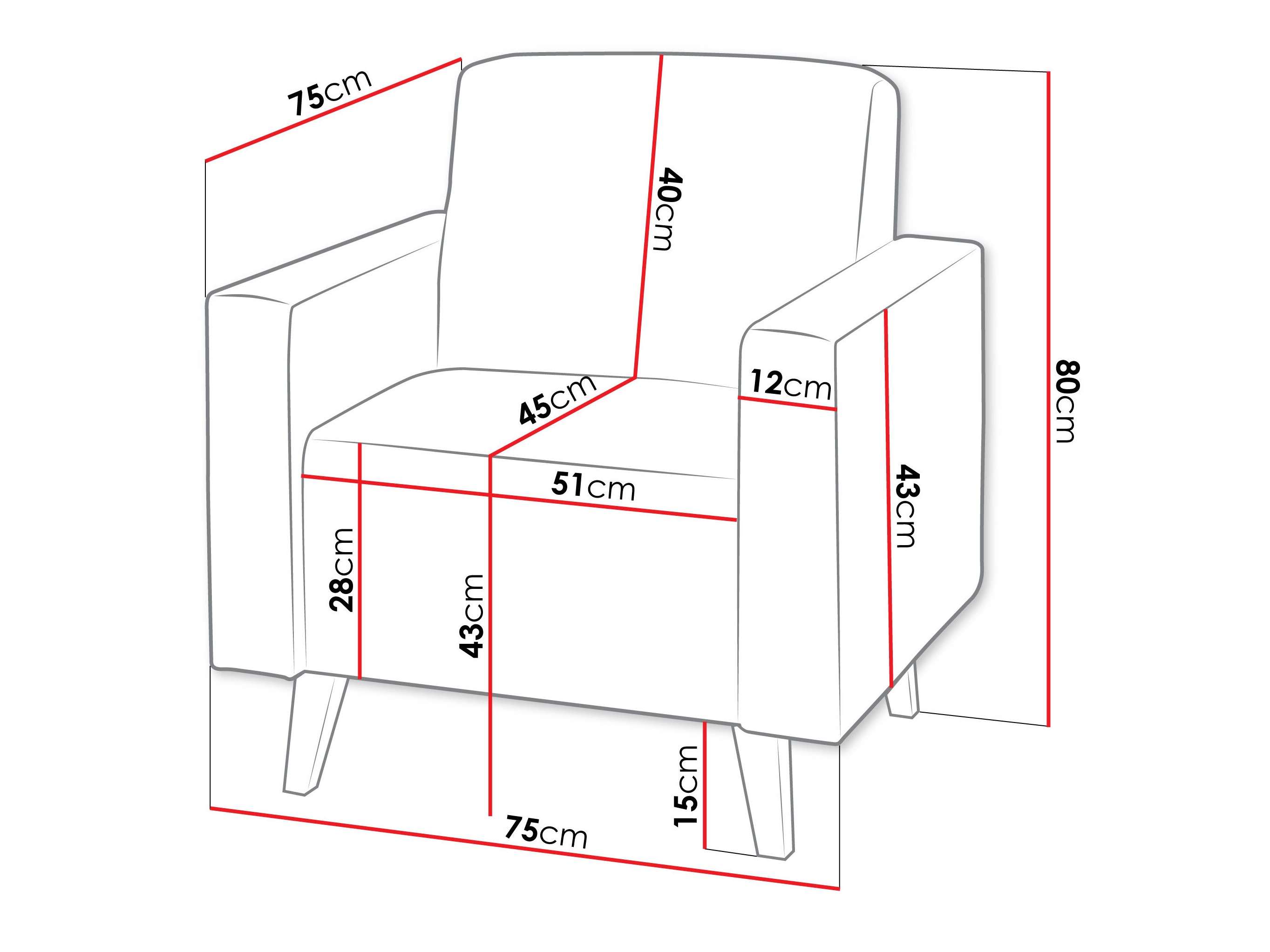 Atpūtas krēsls Delbene 131 (Aura 23 + Glancēts melns)