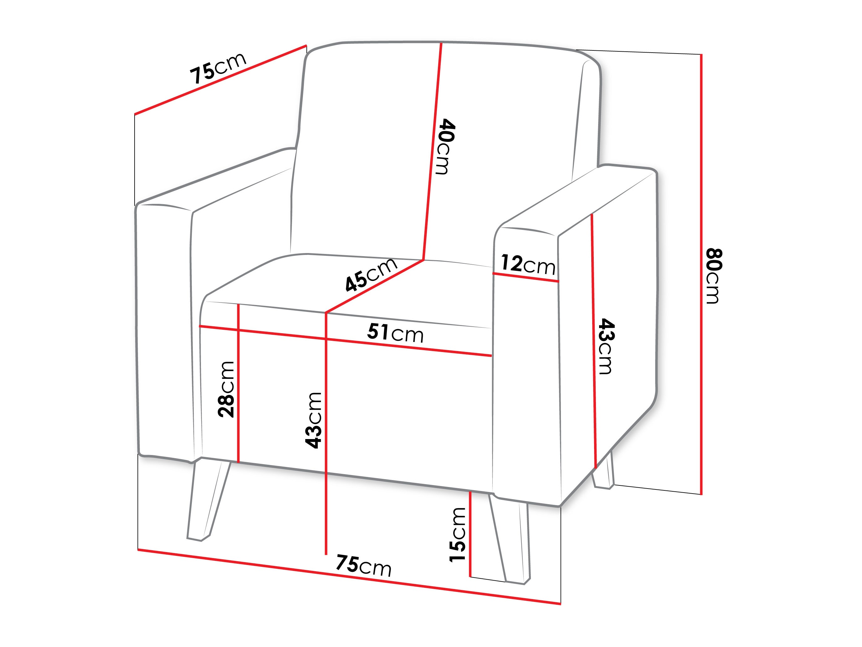 Atpūtas krēsls Delbene 131 (Verita 75 + Tumšs sanremo ozols)