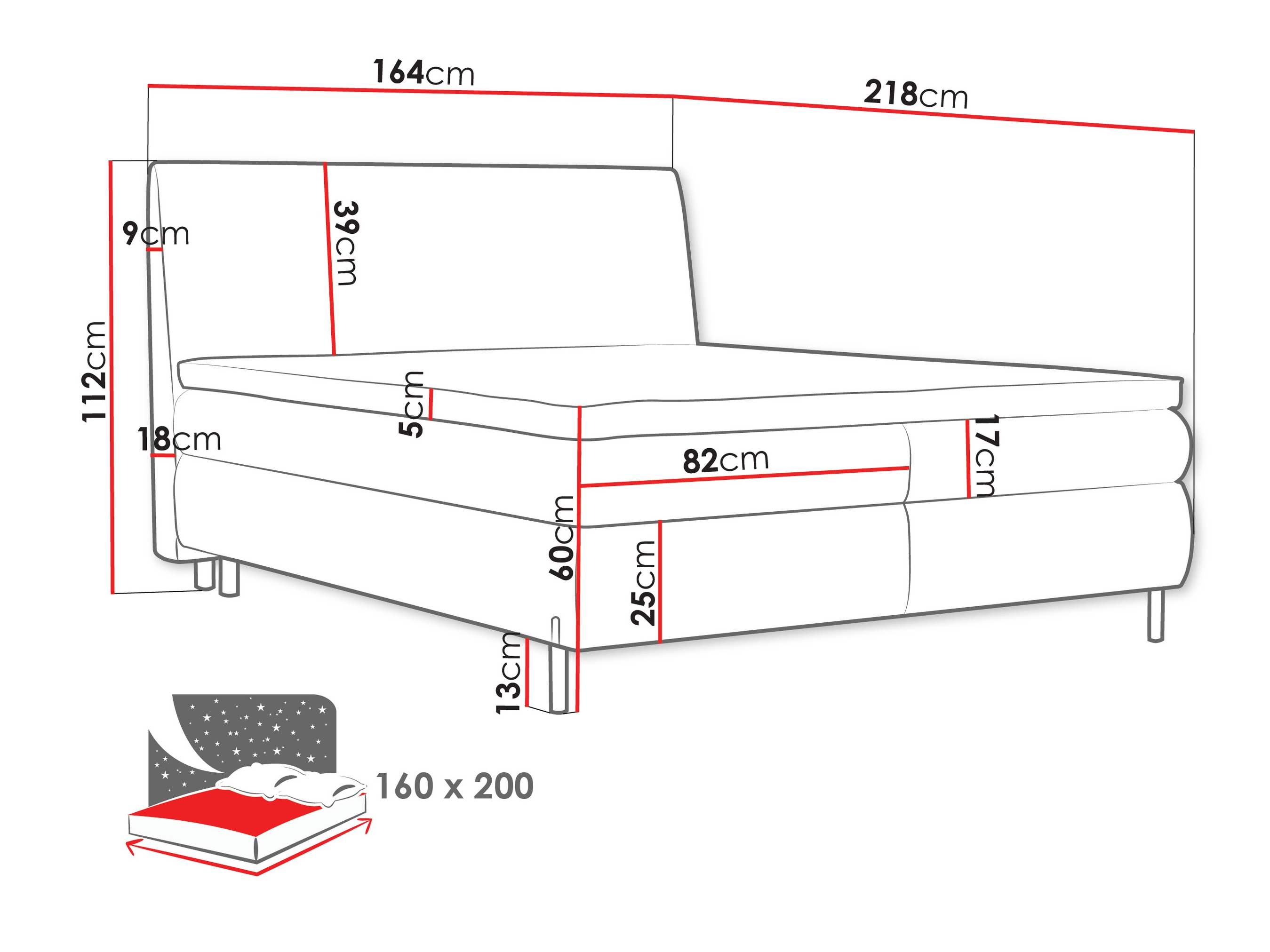 Kontinentālā gulta Portage 113 (Adventure 06)