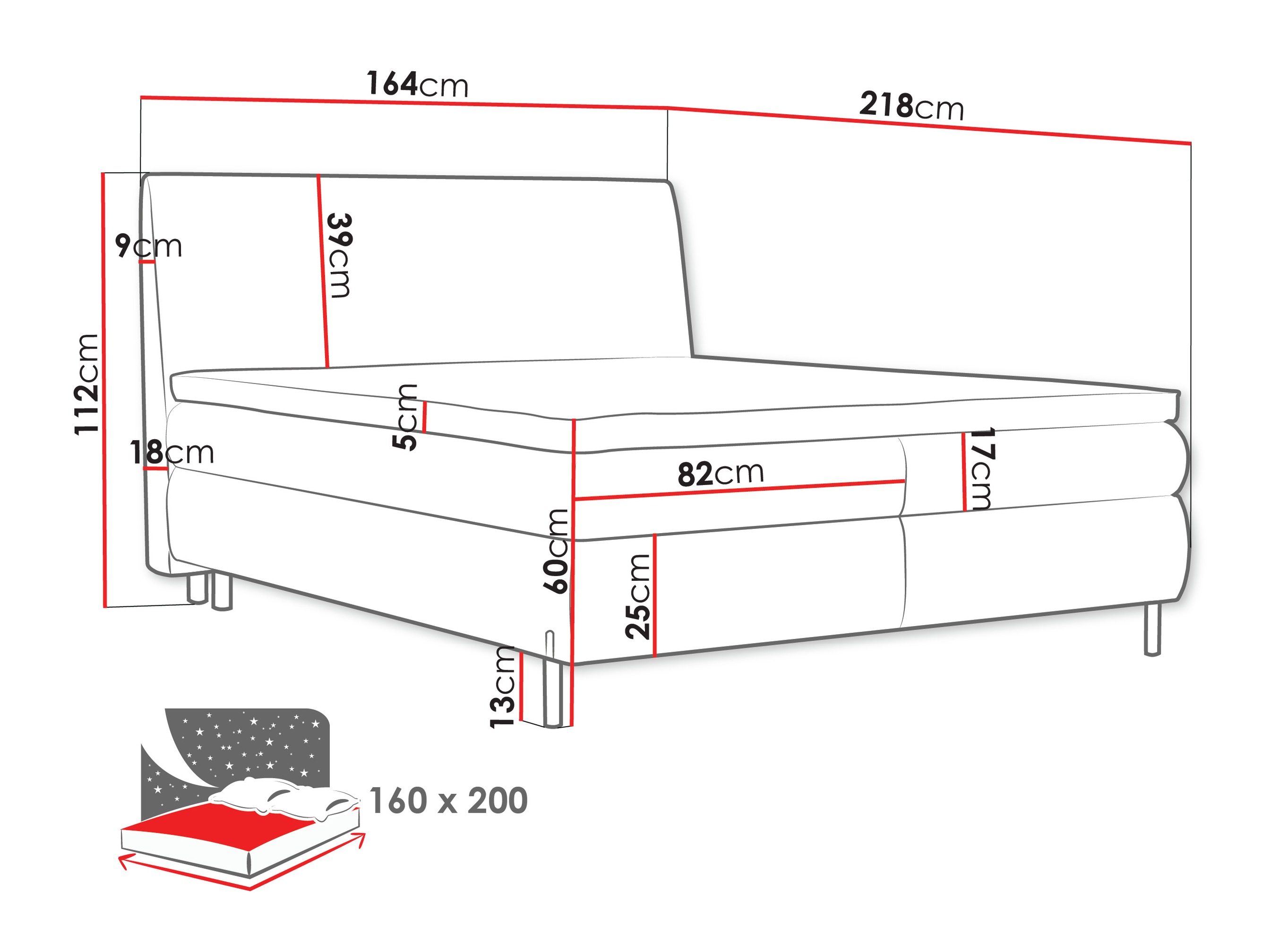 Kontinentālā gulta Portage 113 (Adventure 51)