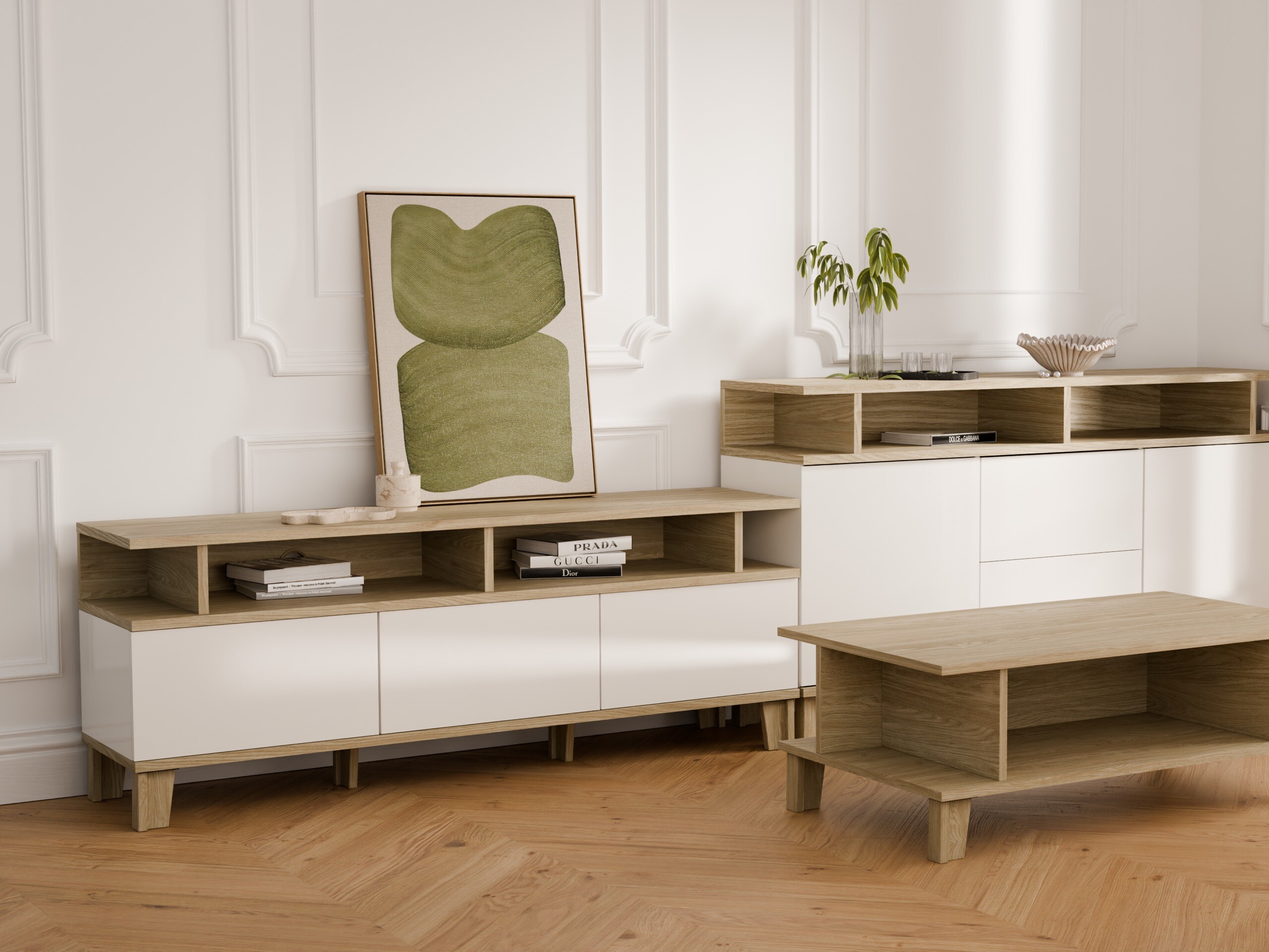 TV galds Evarveru 101 (Matēts balts)