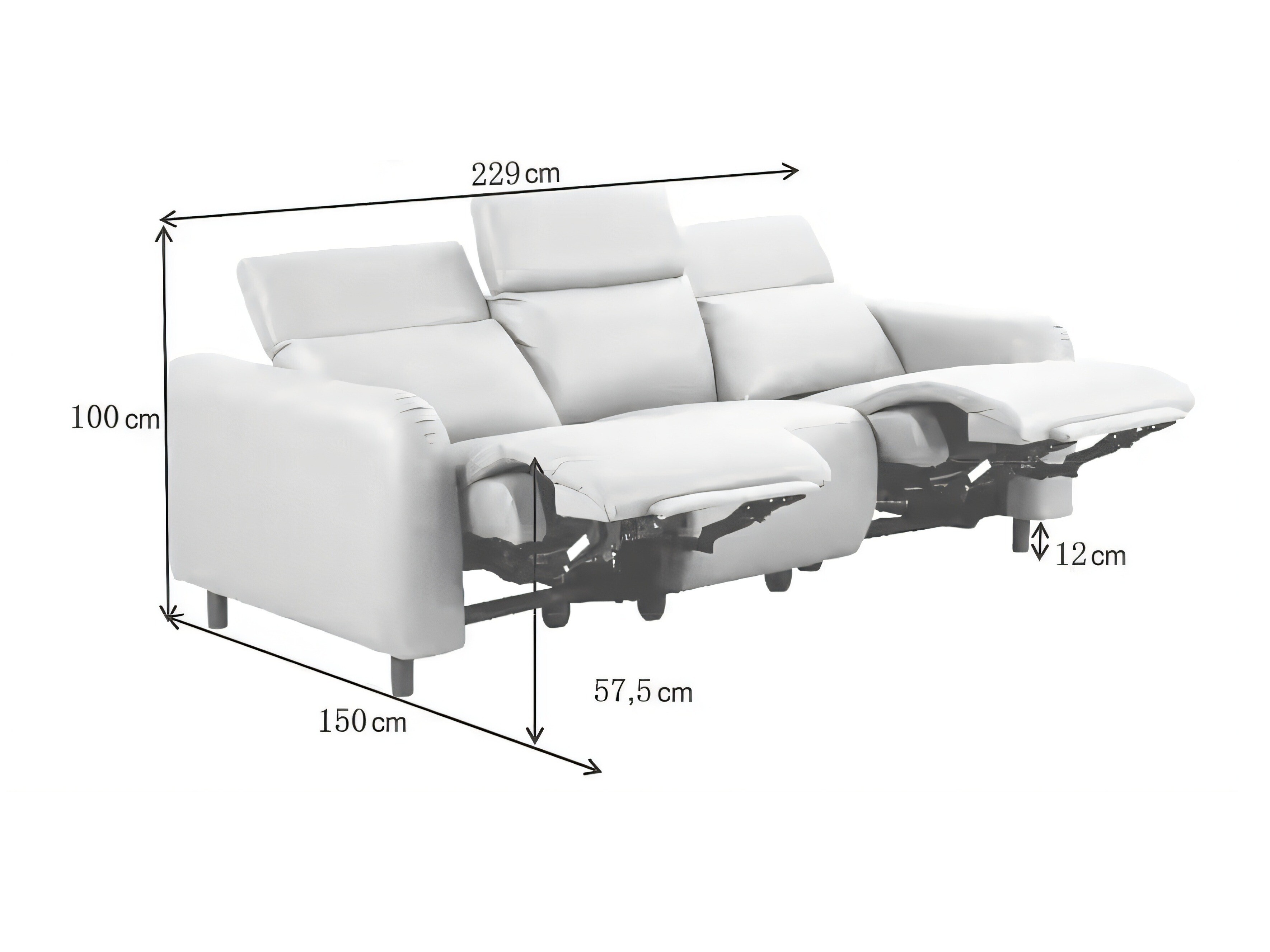 Dīvāns reglainer Revbena 101 (Antracīts)
