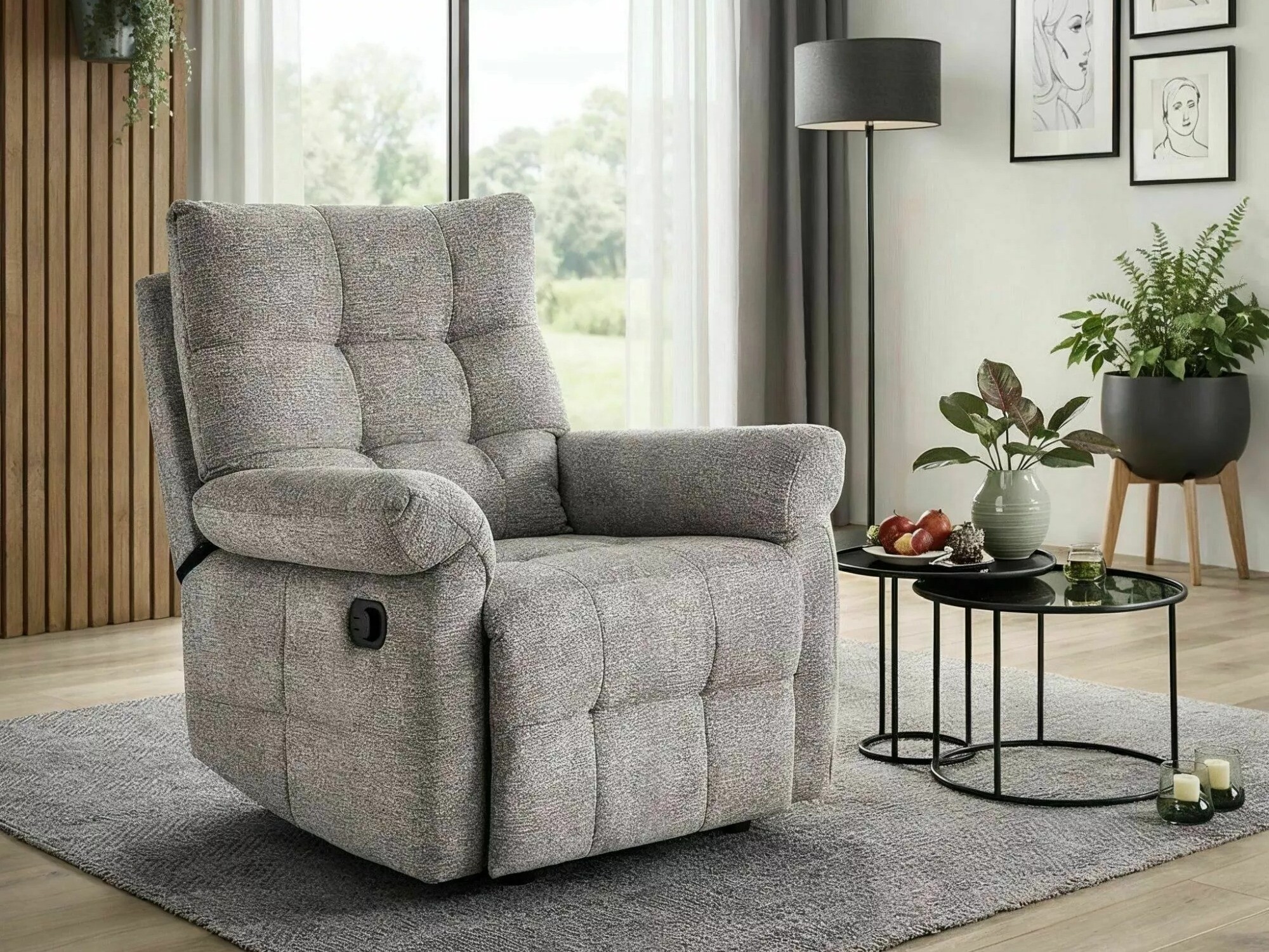 Atpūtas krēsls reglainer Detroit 1041 (Raven 07)