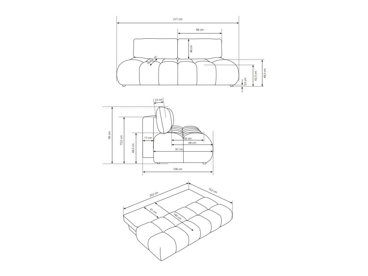 Dīvāns gulta Kingston 218 (Silencio 86)
