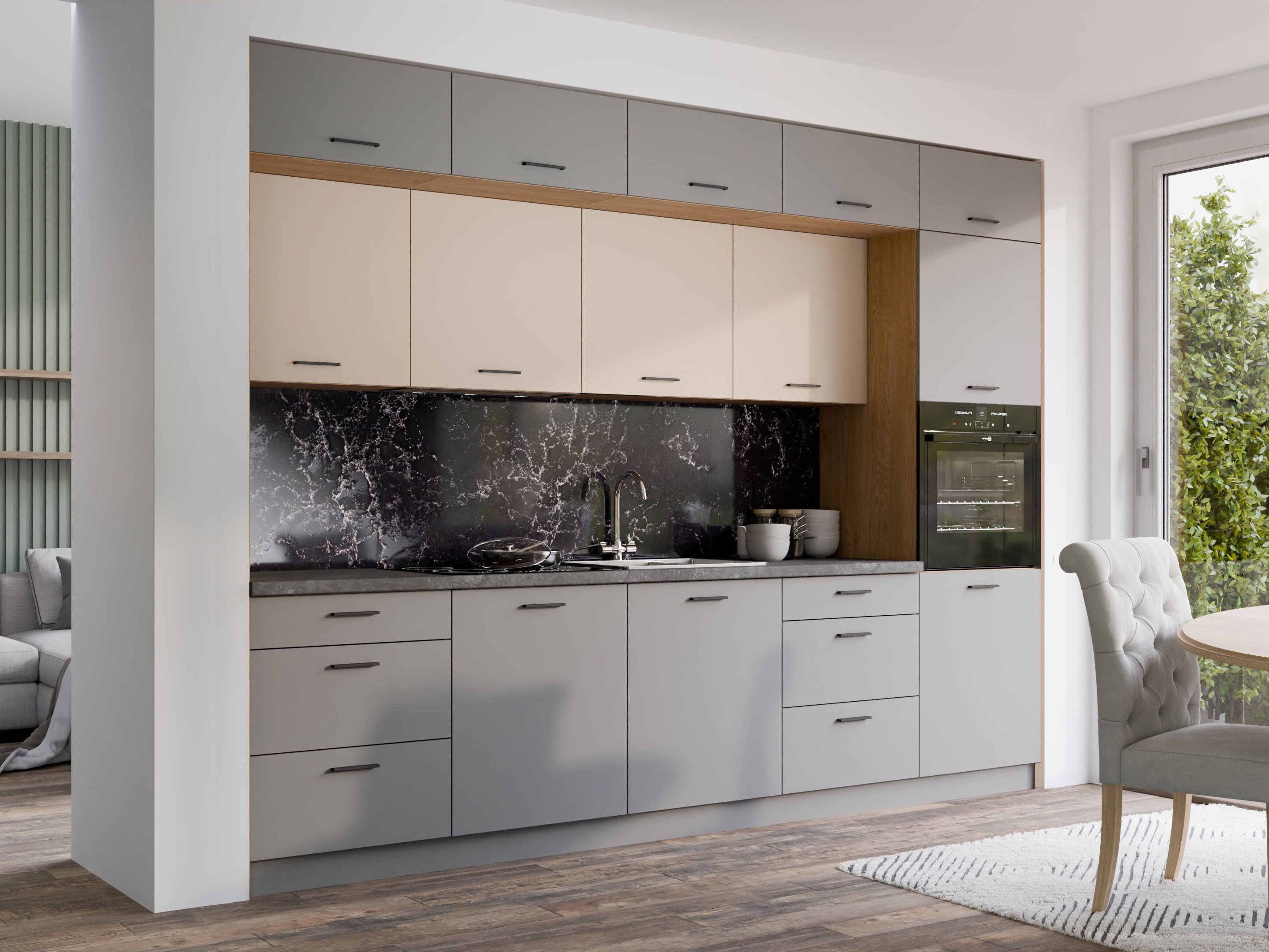 Moduļu virtuves komplekts Ati Cashmere Grey 100