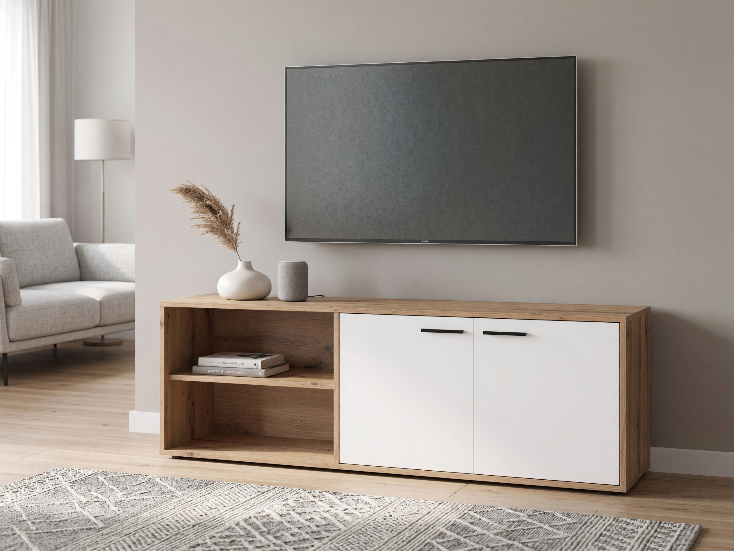 TV galds Ontario 245 (Balts + Artisan ozols)