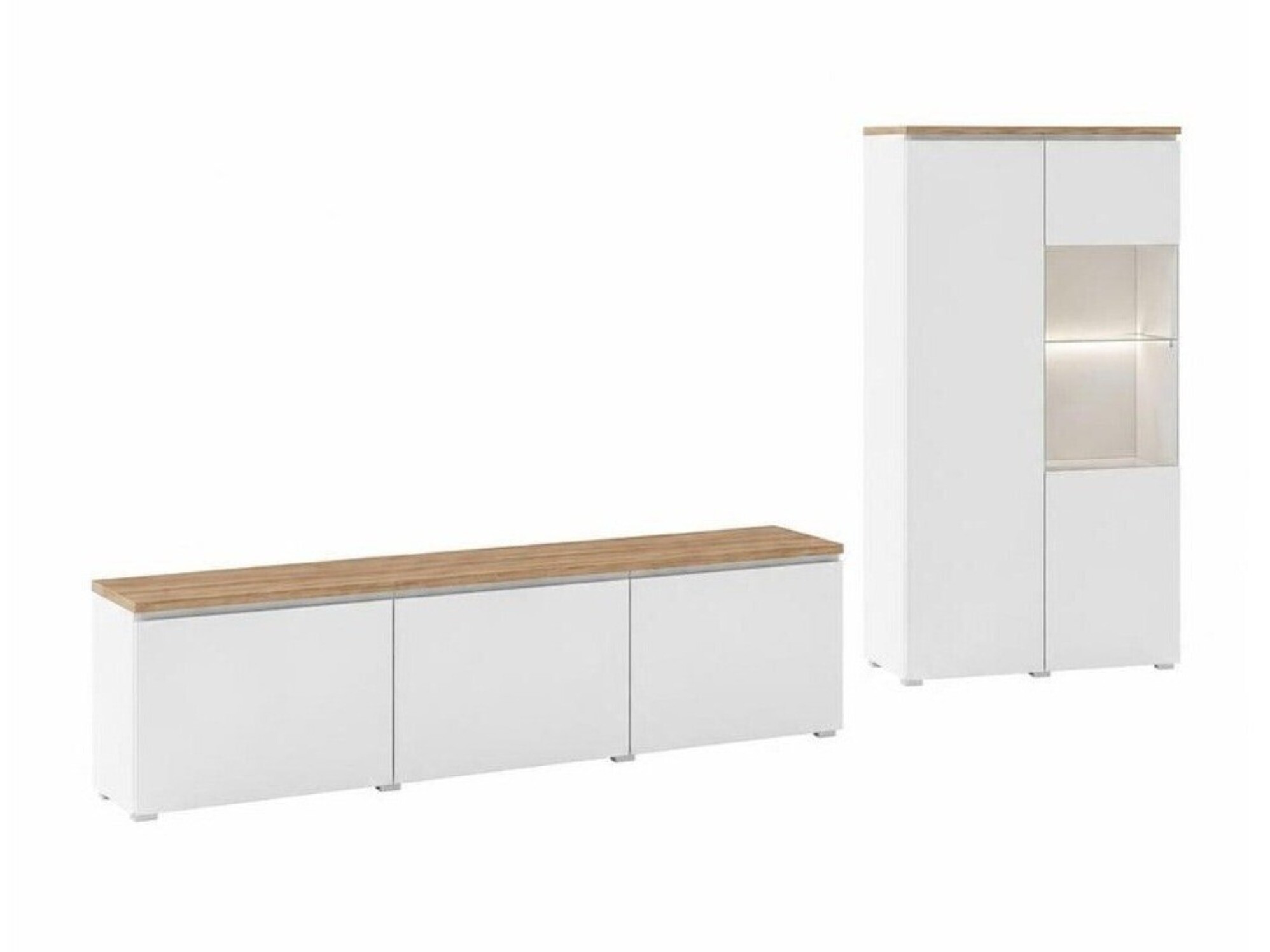 Viesistabas komplekts Baletu 114 (Balts + Ozols)