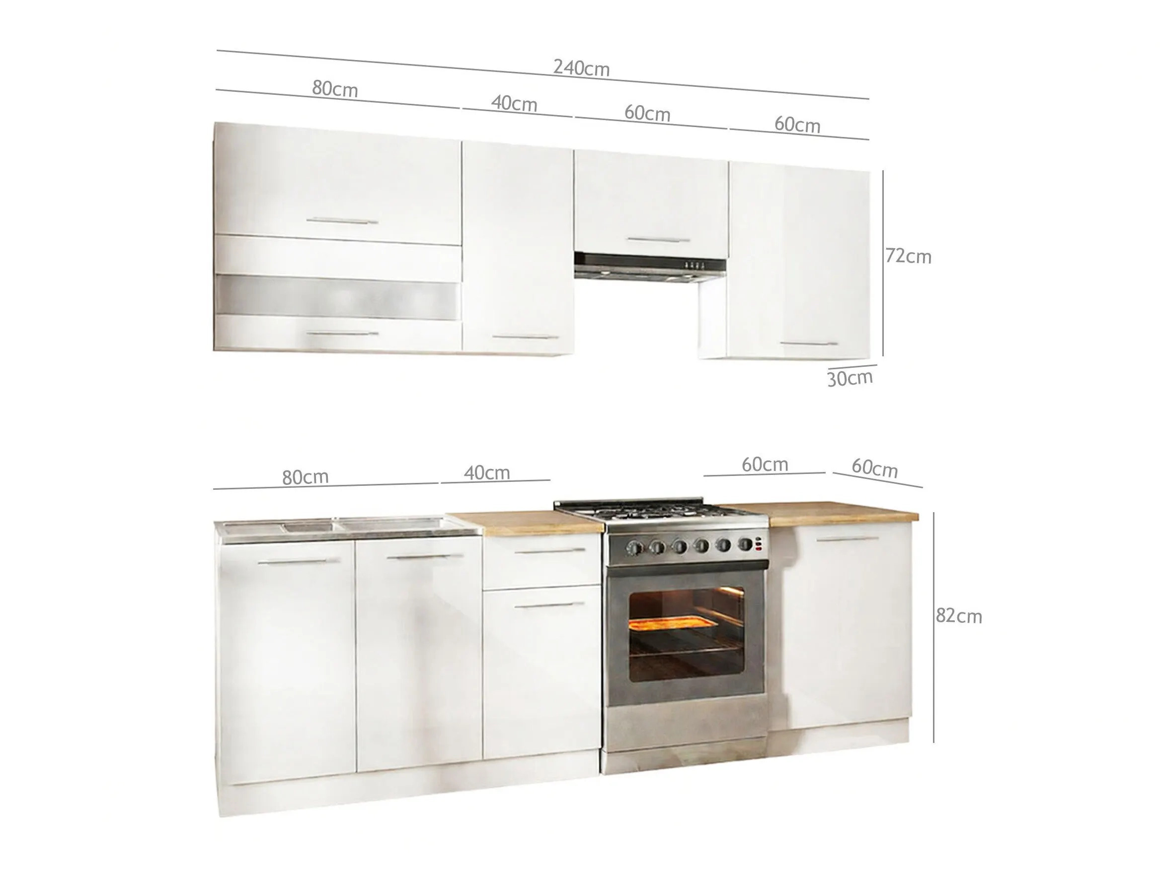 Moduļu virtuves komplekts Tiffa White 119