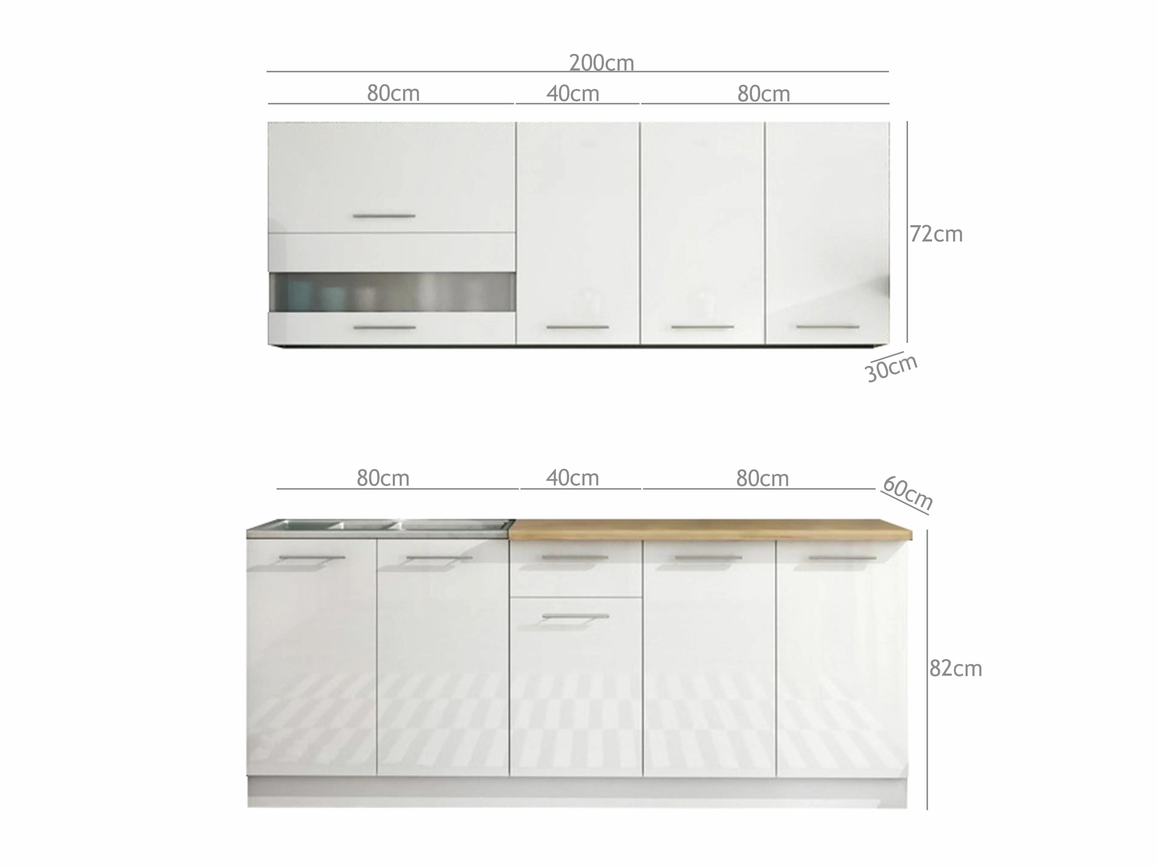 Moduļu virtuves komplekts Tiffa White 115