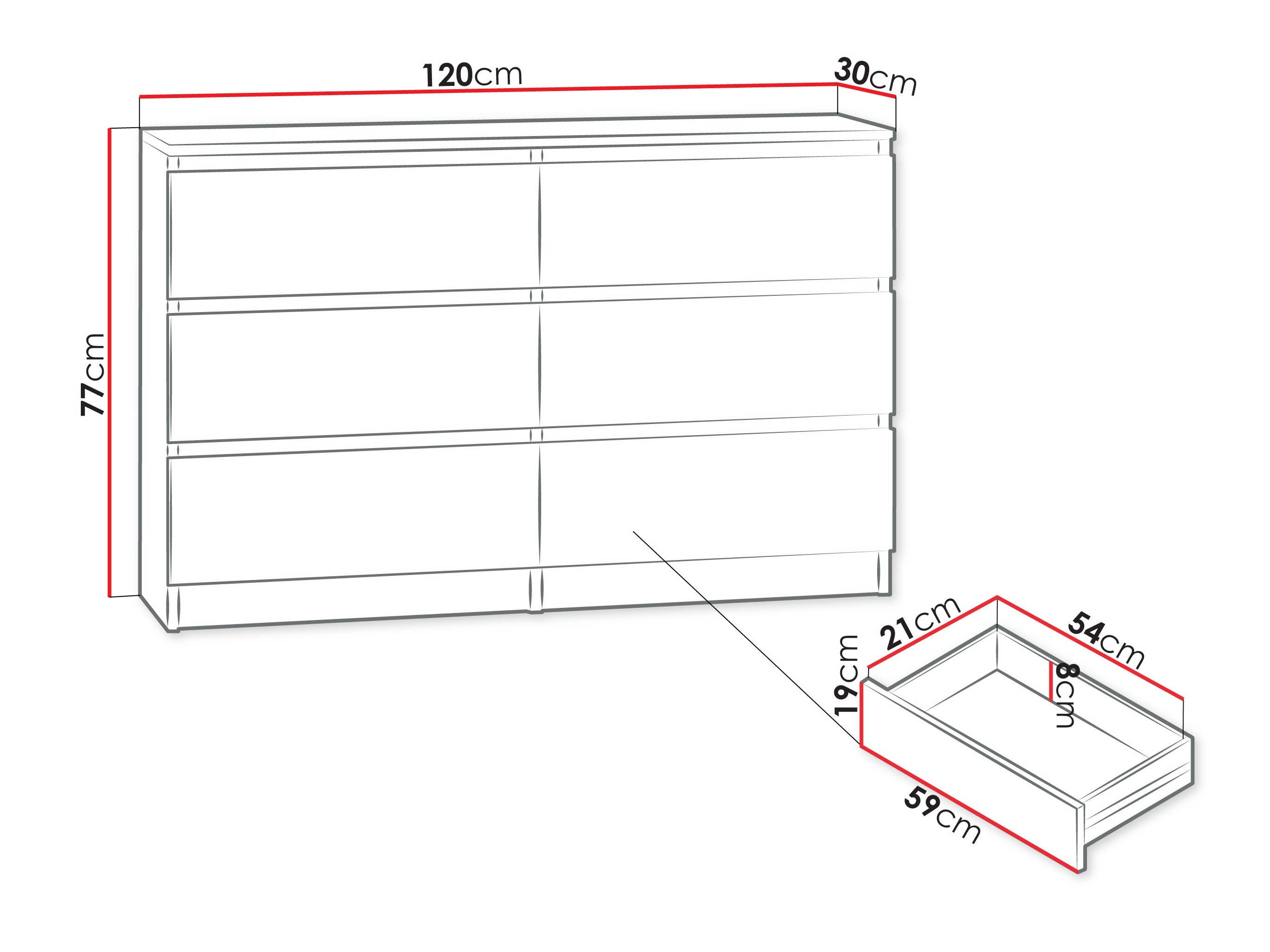 Kumode Comfivo Structor V (Balts)