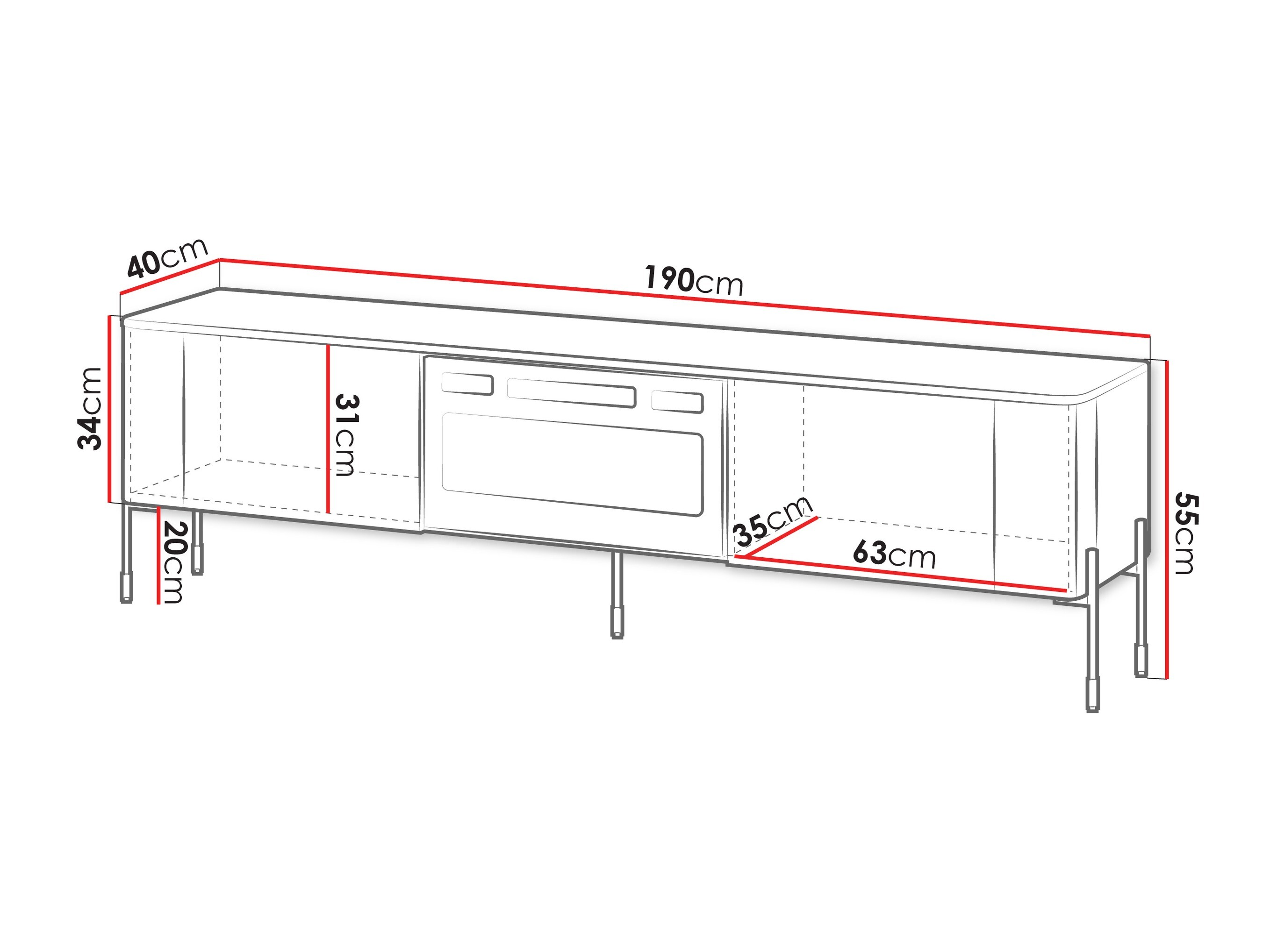 TV galds Mavnue 105 (Balts)