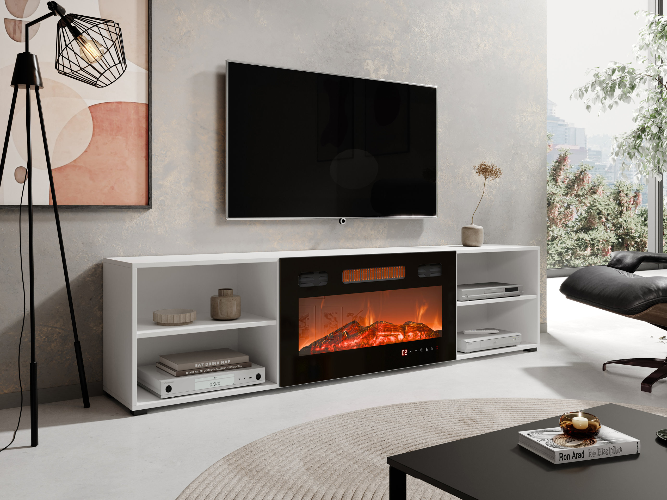 TV galds Charlotte 191 (Balts + Melns)