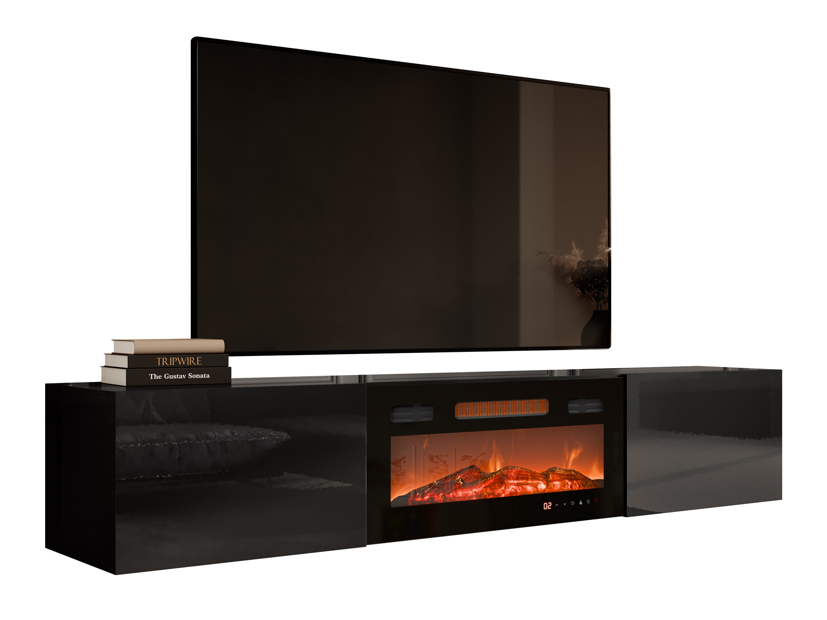TV galds Imago I (Melns + Glancēts melns)