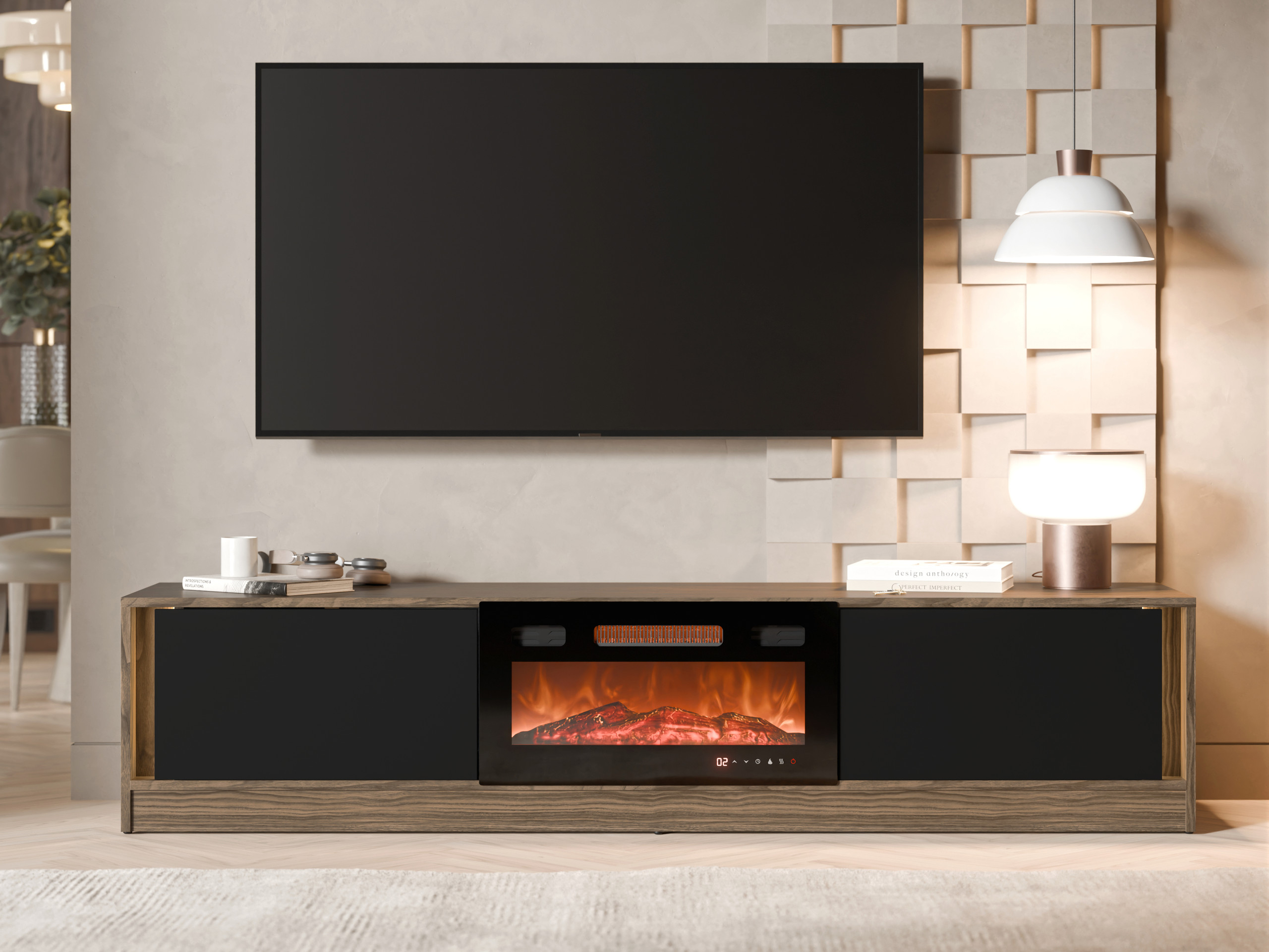 TV galds Charlotte 217 (Riekstkoks + Melns)