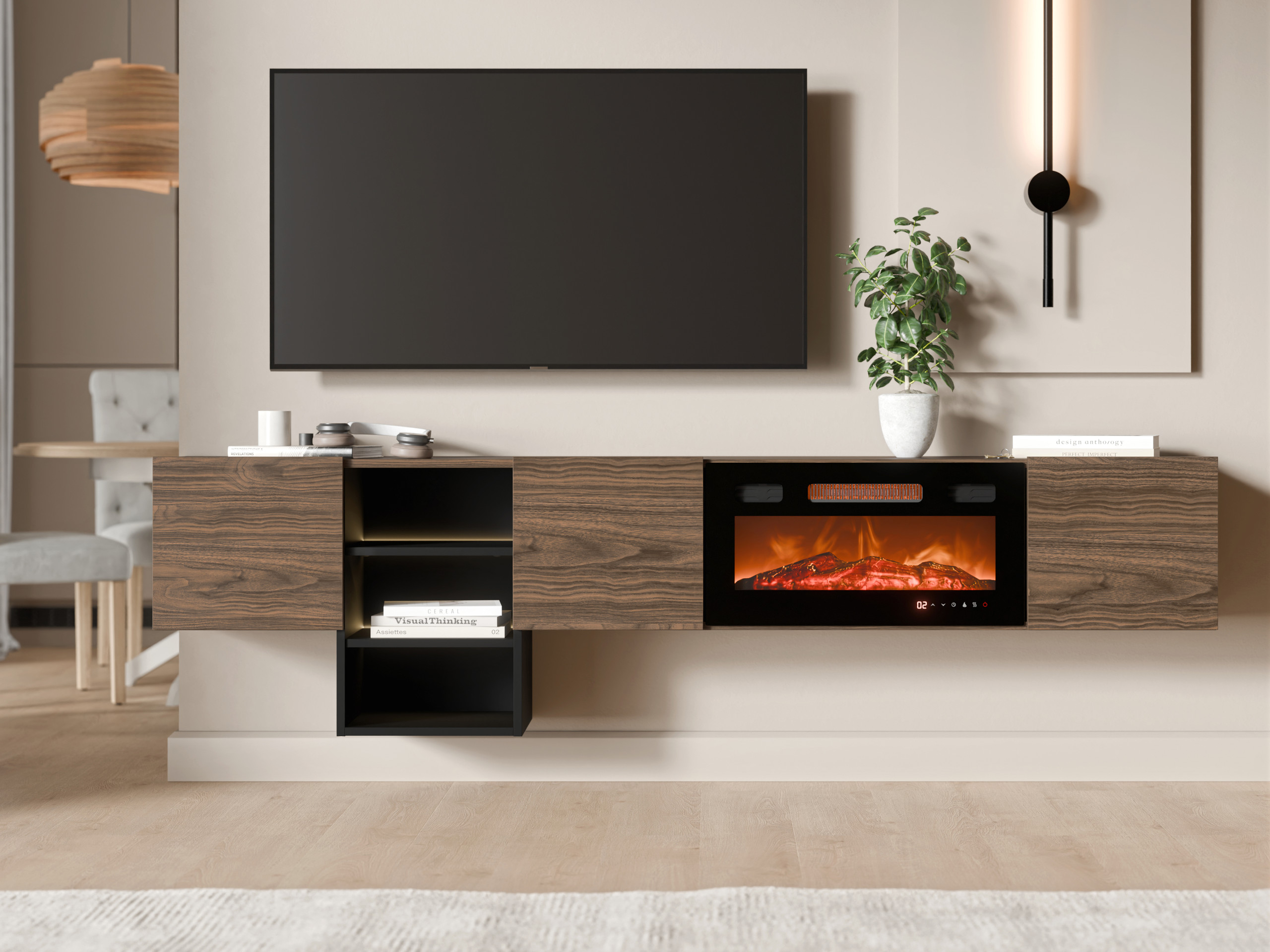 TV galds Charlotte 218 (Riekstkoks + Melns)