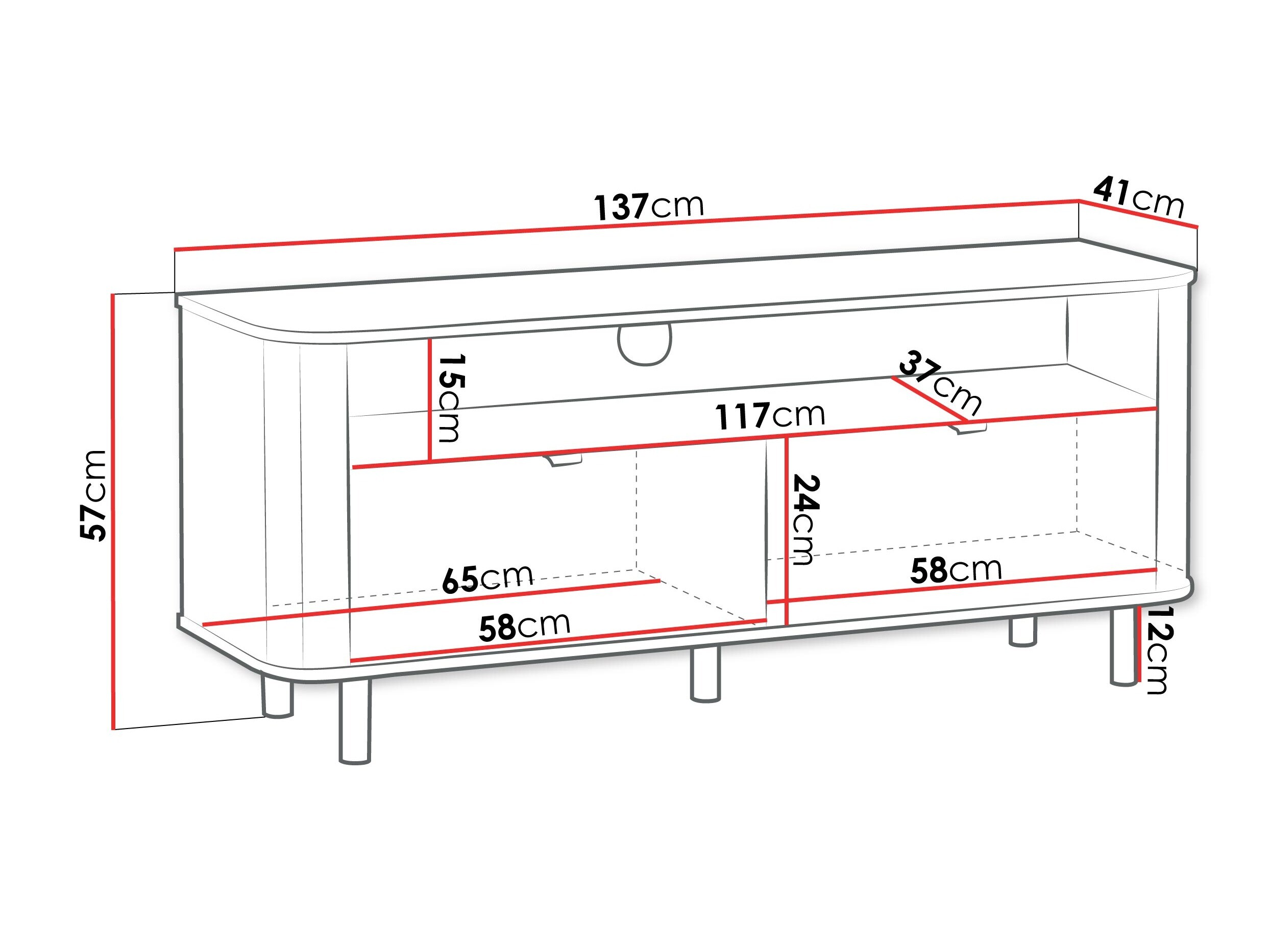 TV galds Larala 106 (Balts)