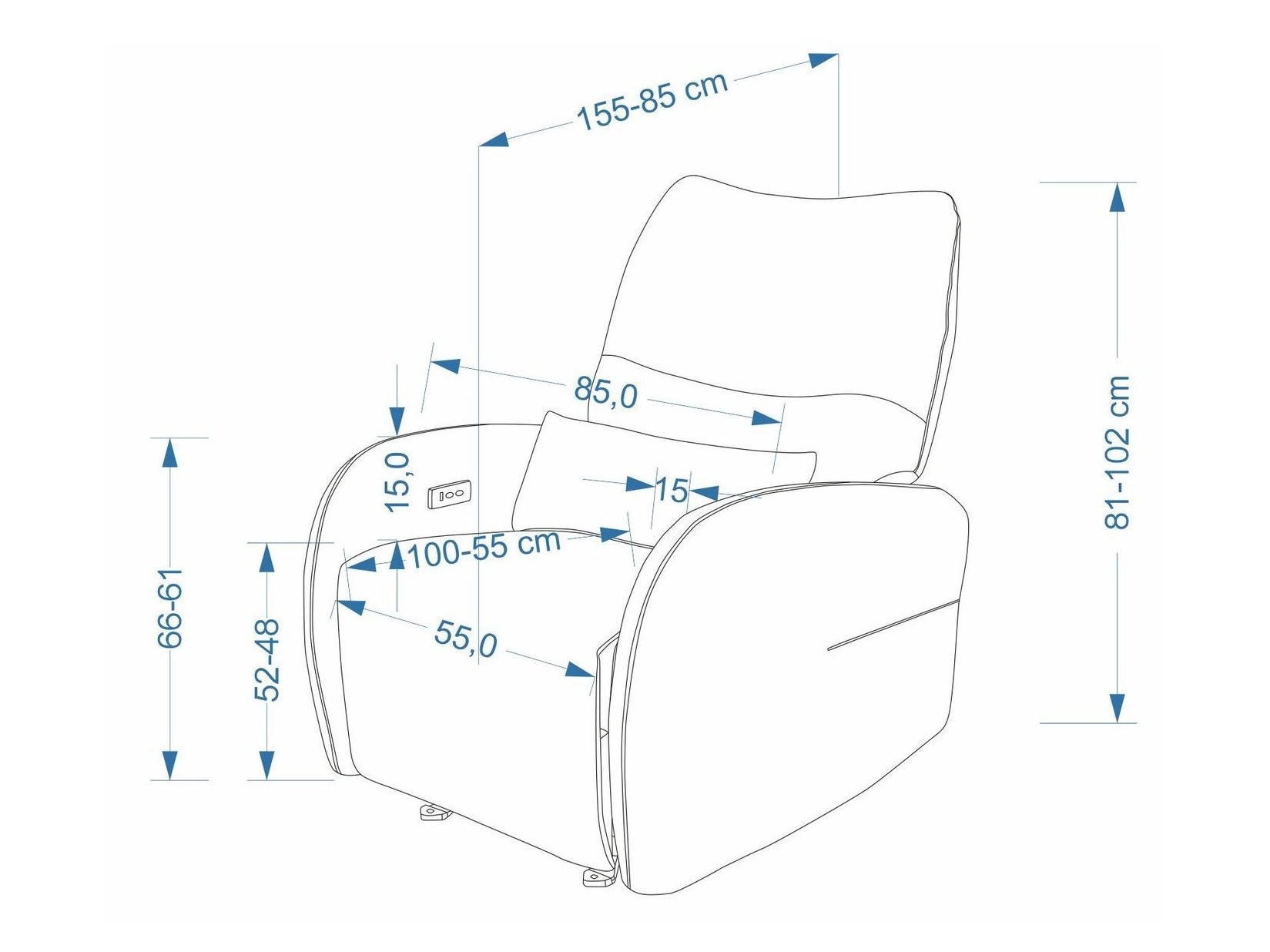 Atpūtas krēsls reglainer Houston 2226 (Maloy 11)