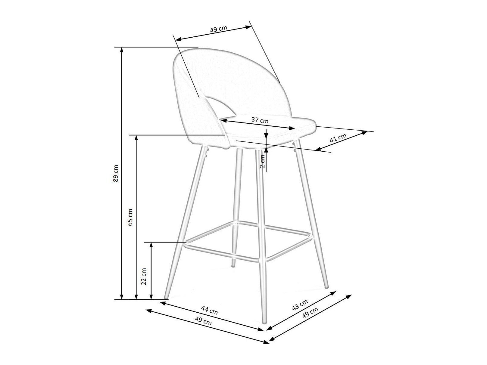 Zemais bāra krēsls Houston 881 (Bēšs + Melns)