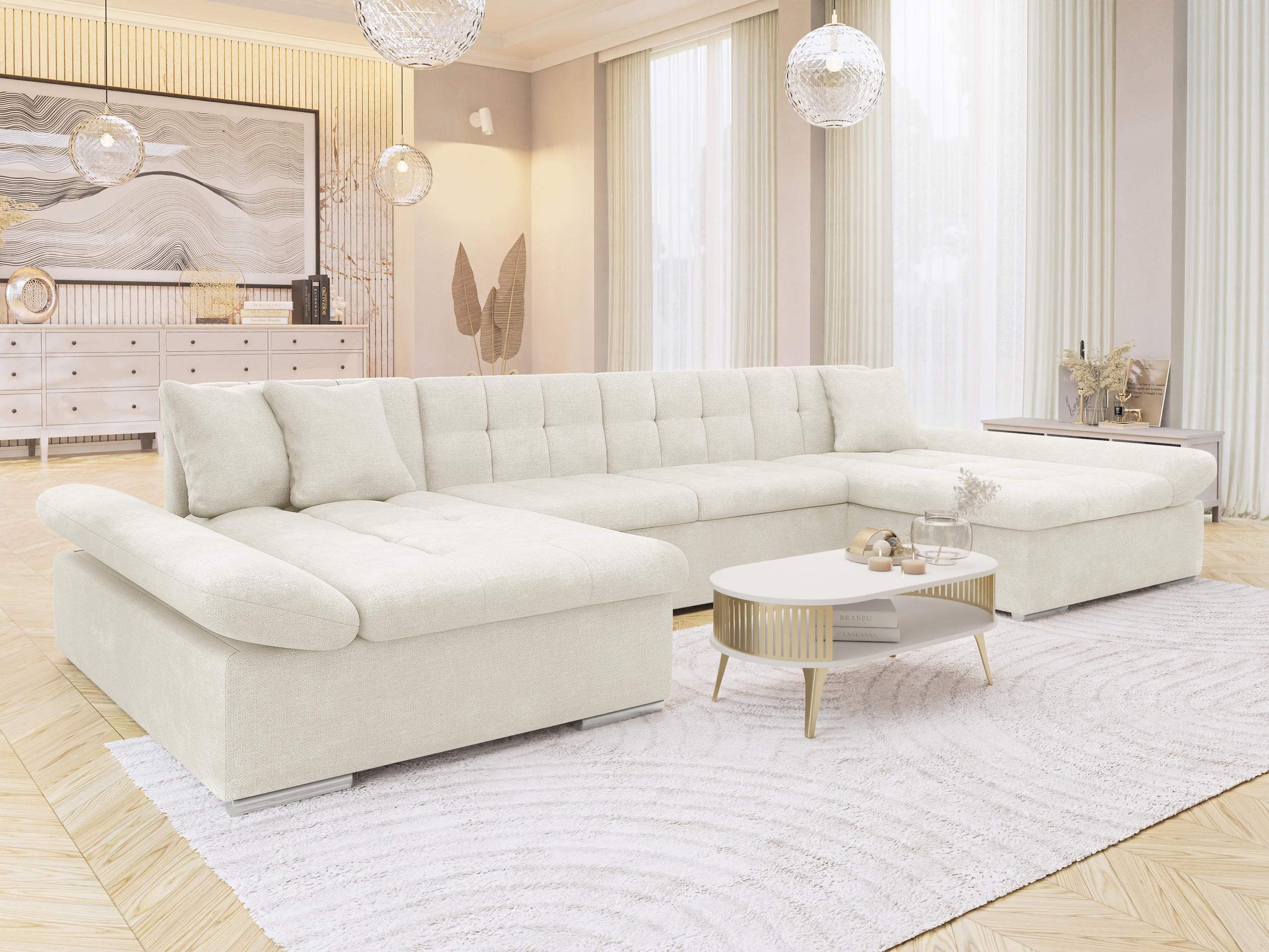Stūra dīvāns Comfivo Ficus (Spirit White)