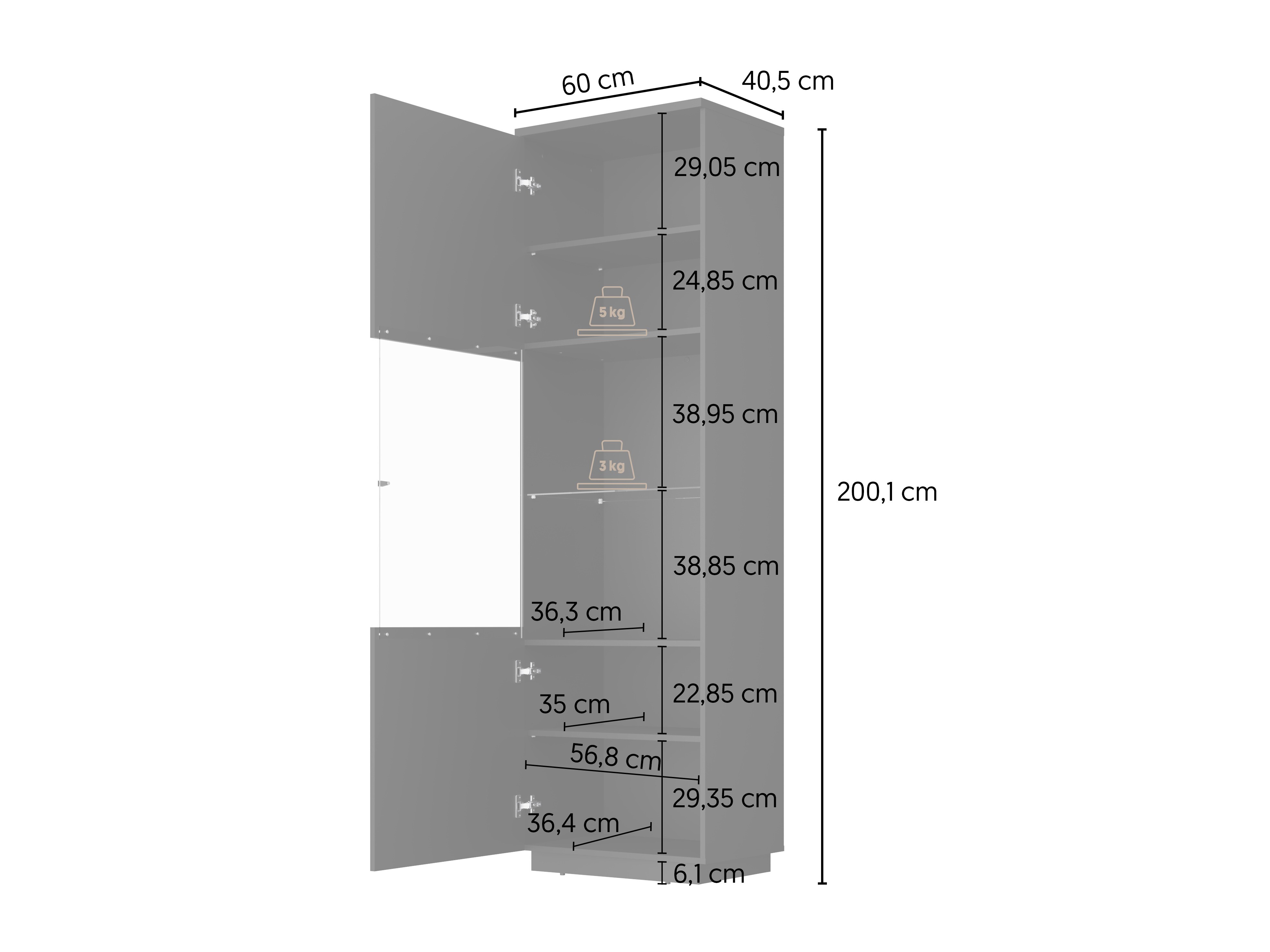Viesistabas komplekts Talevaro 106 (Melns + Glancēts melns)