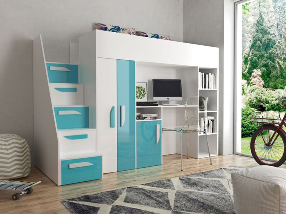 Augsta gulta Hartford 192 (Balts + Glancēts Tirkīzs + Glancēts balts)