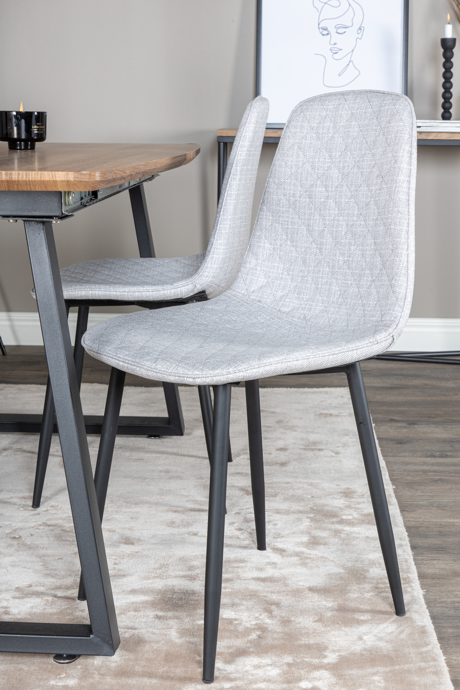 Обеденный гарнитур Dallas 336 (Светло-серый + Чёрный)