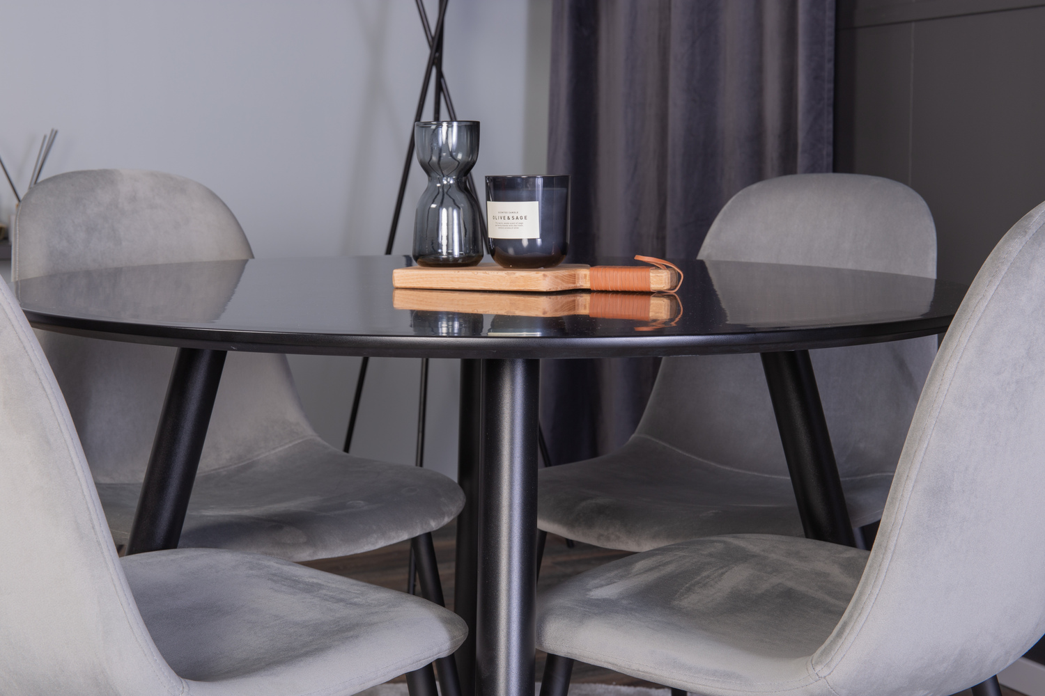 Обеденный гарнитур Dallas 348 (Серый + Чёрный)