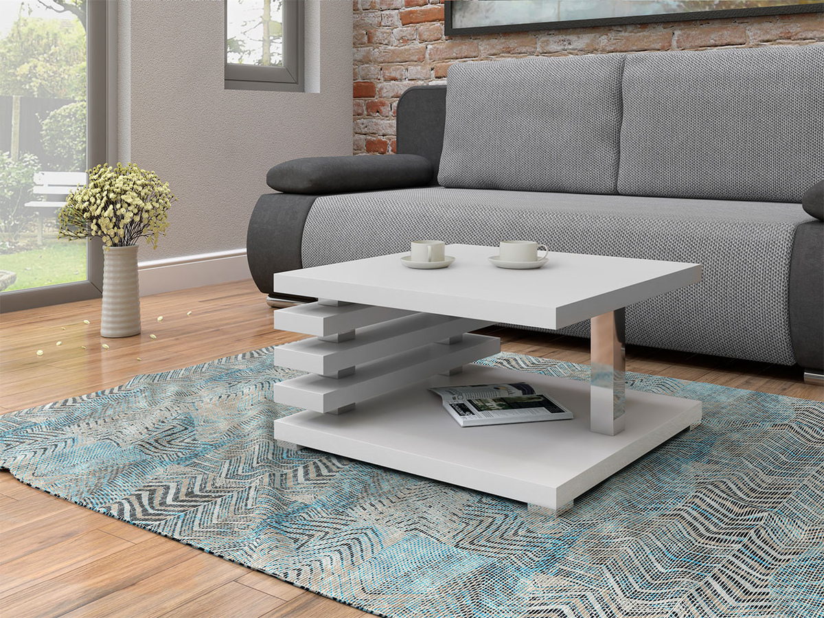 Žurnālu galdiņš Goodyear 122 (Matēts balts)