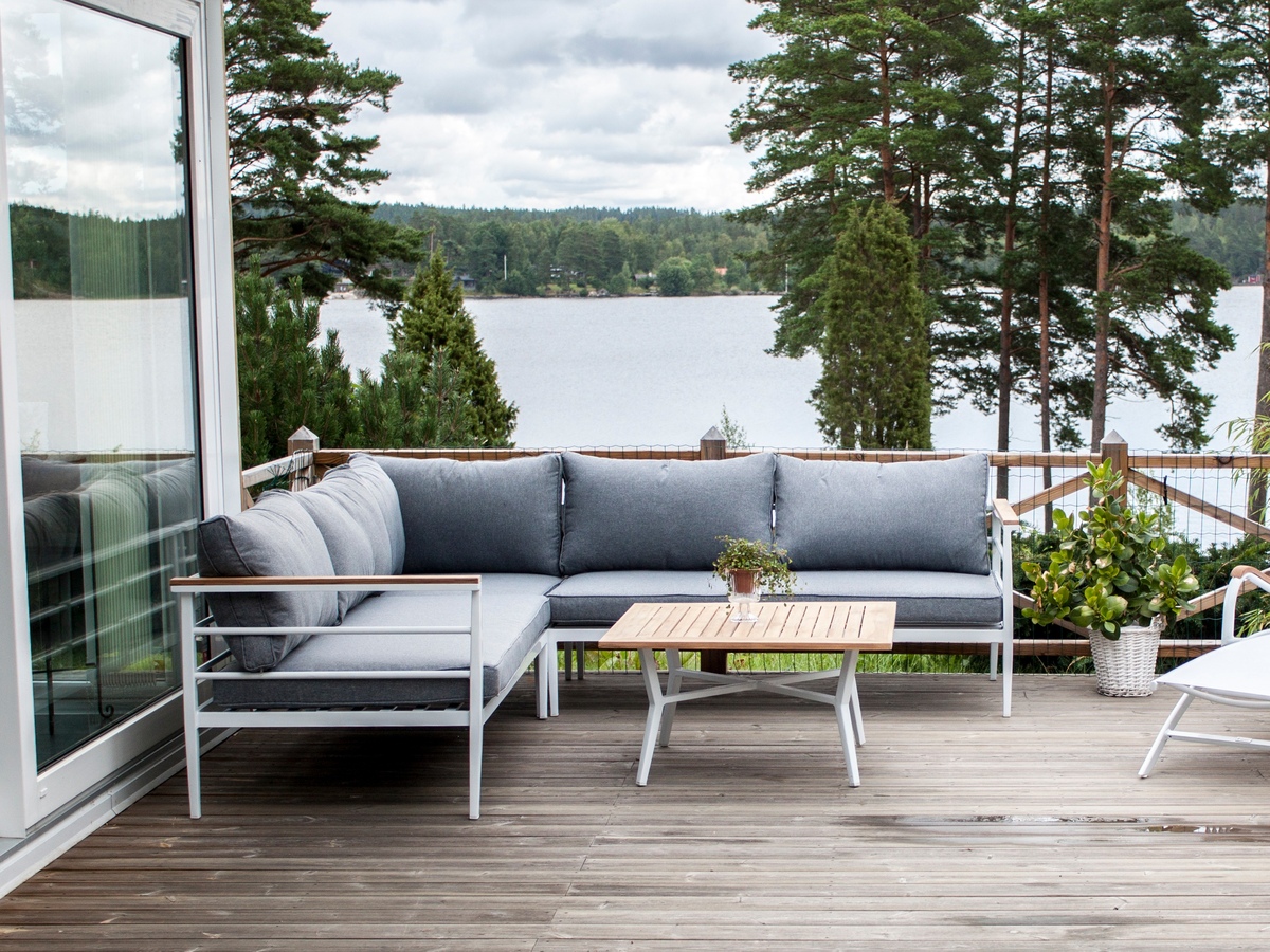 Dārza mēbeļu komplekts Dallas 525 (Balts + Pelēks)