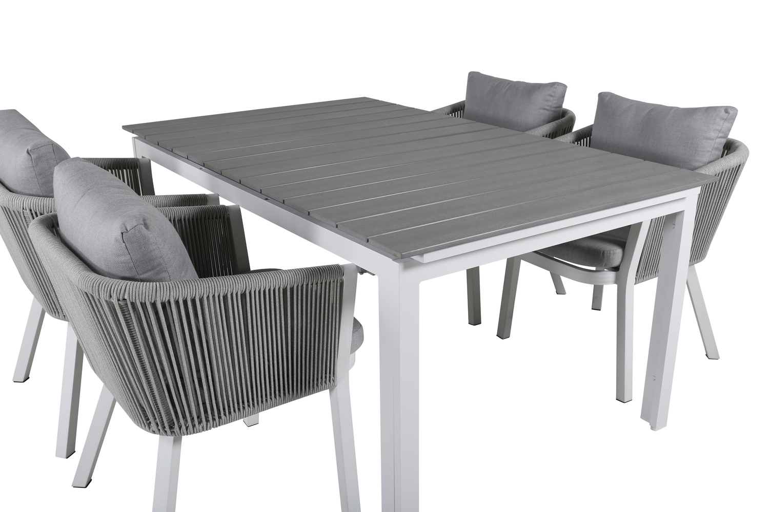 Dārza galds Dallas 665 (Pelēks + Balts)