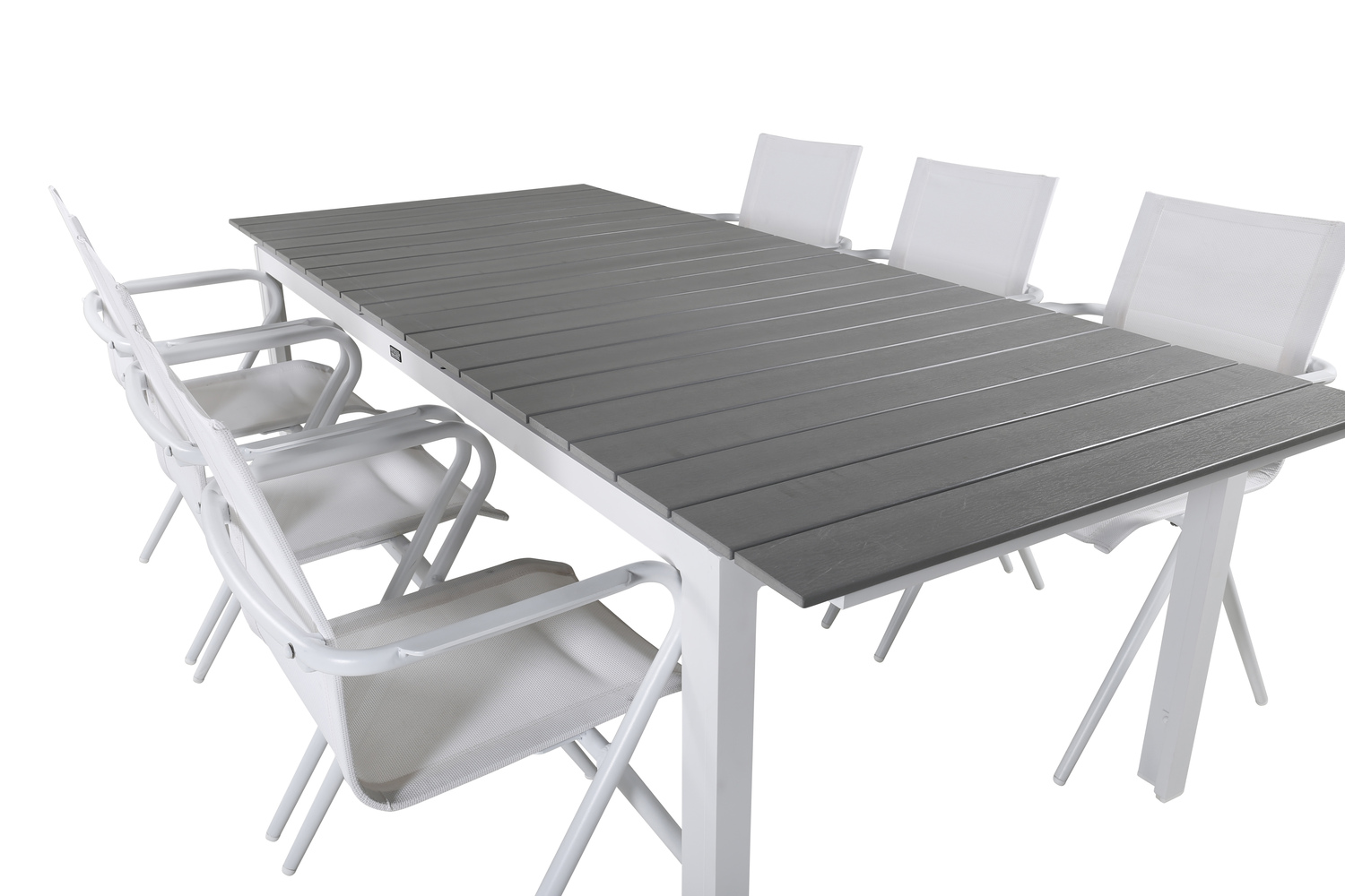 Dārza galds Dallas 668 (Pelēks + Balts)