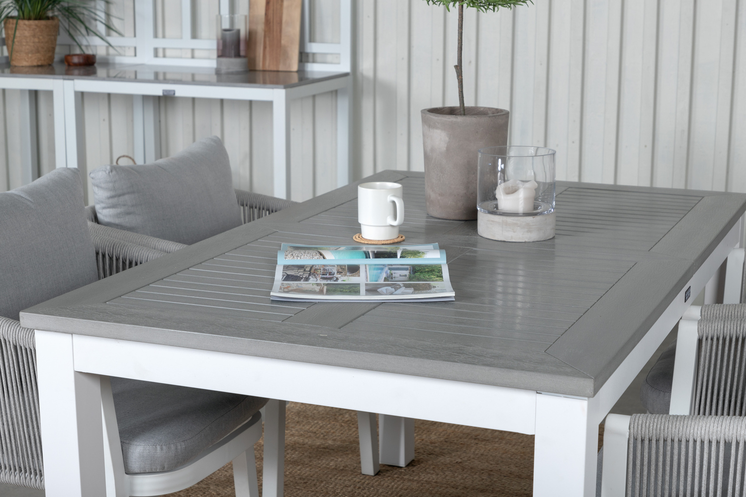 Dārza galds Dallas 1158 (Pelēks + Balts)