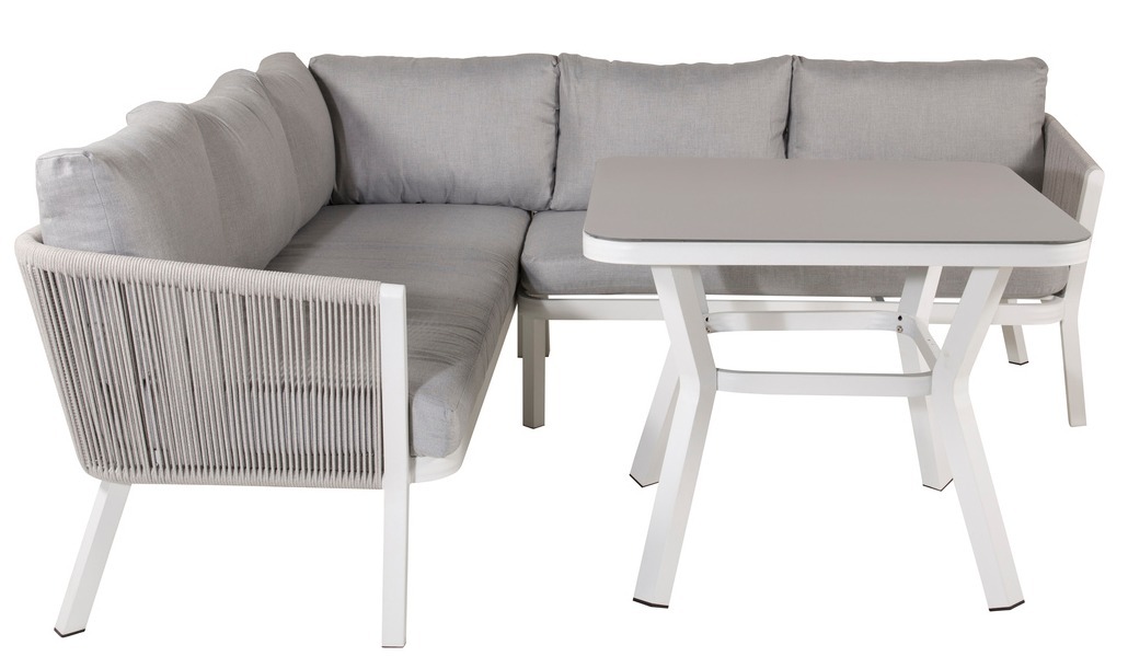 Dārza mēbeļu komplekts Dallas 1069 (Balts + Pelēks)