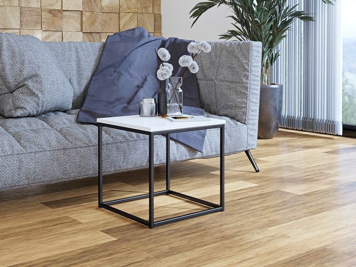 Žurnālu galdiņš Germantown 106 (Matēts melns + Glancēts balts)