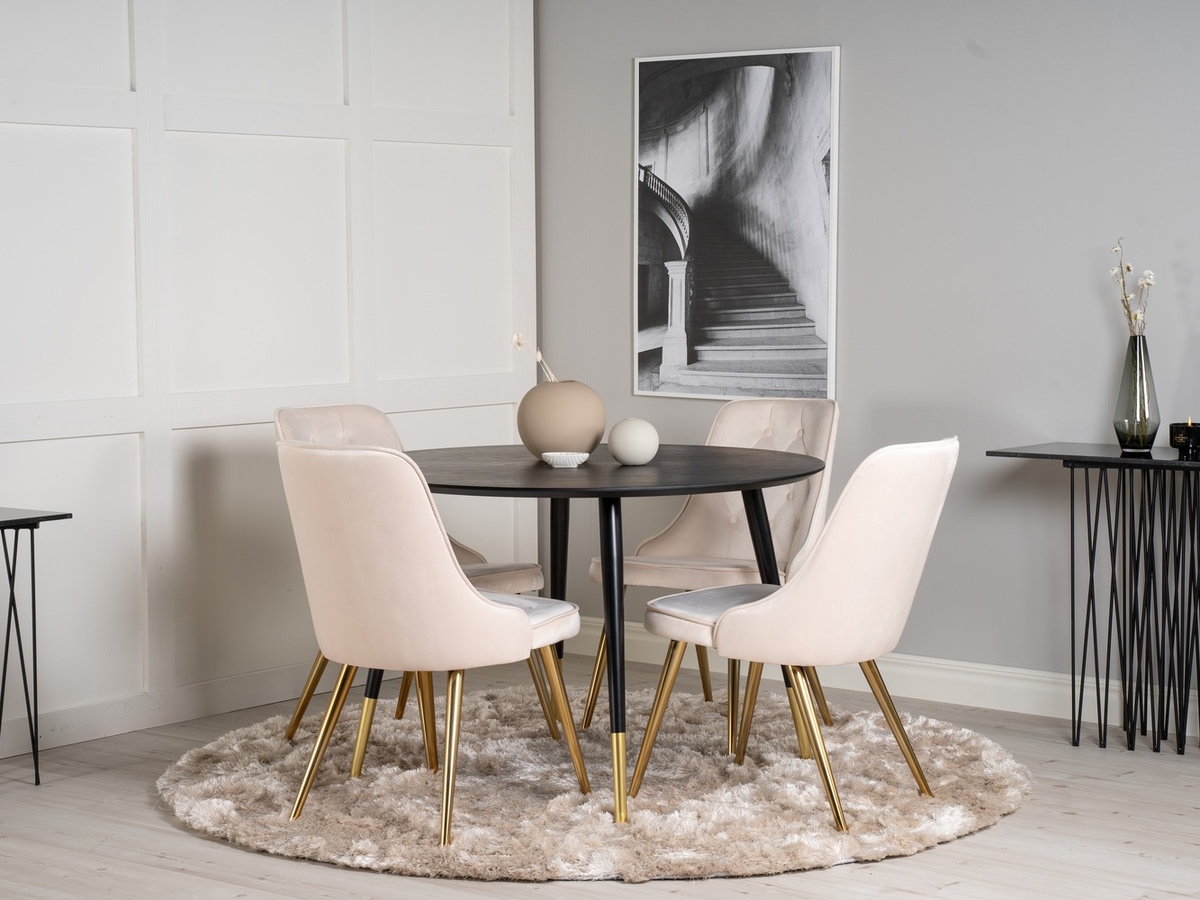 Ēdamistabas komplekts Dallas 1178 (Bēšs + Zelta)