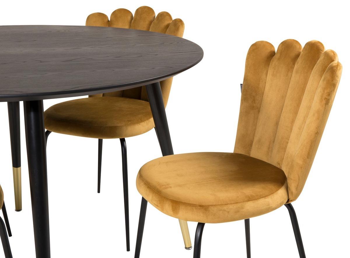 Обеденный гарнитур Dallas 1177 (Желтый + Чёрный)