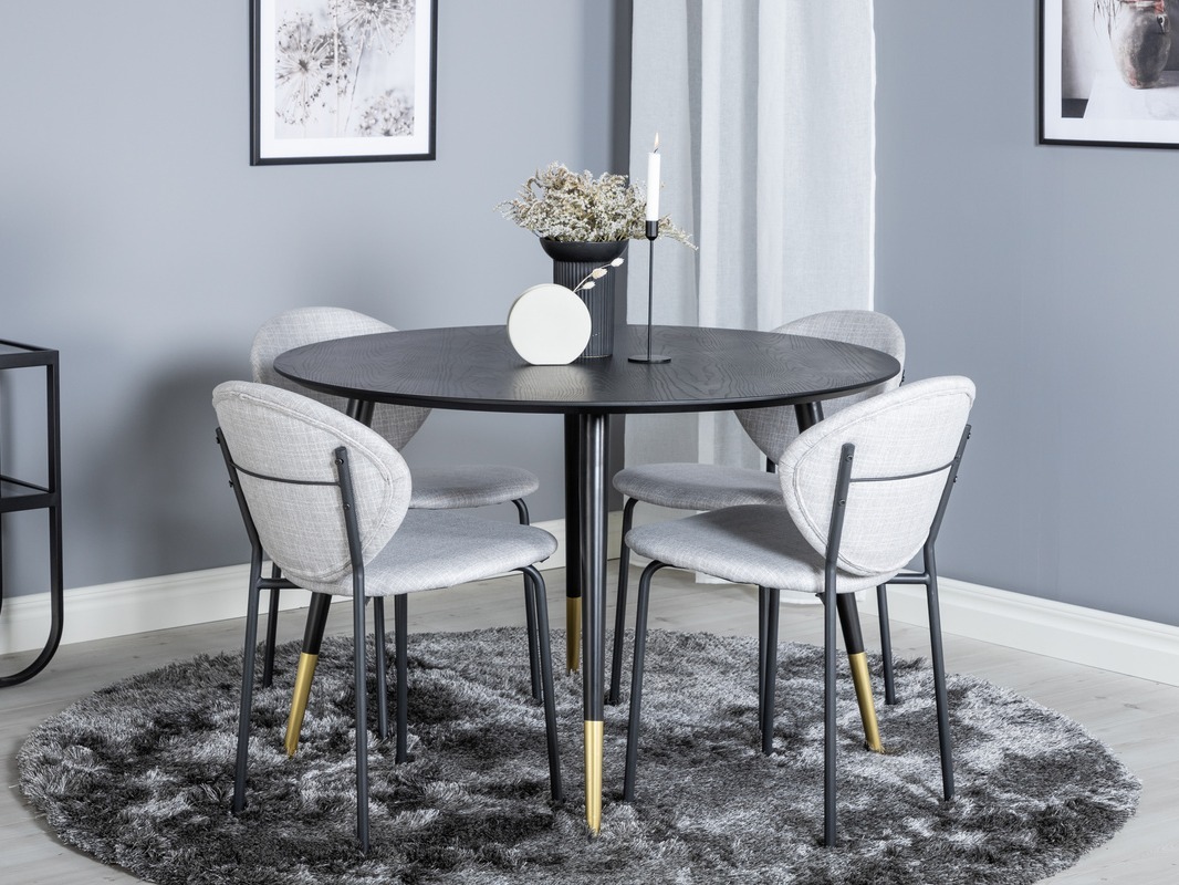 Обеденный гарнитур Dallas 1186 (Серый + Чёрный)