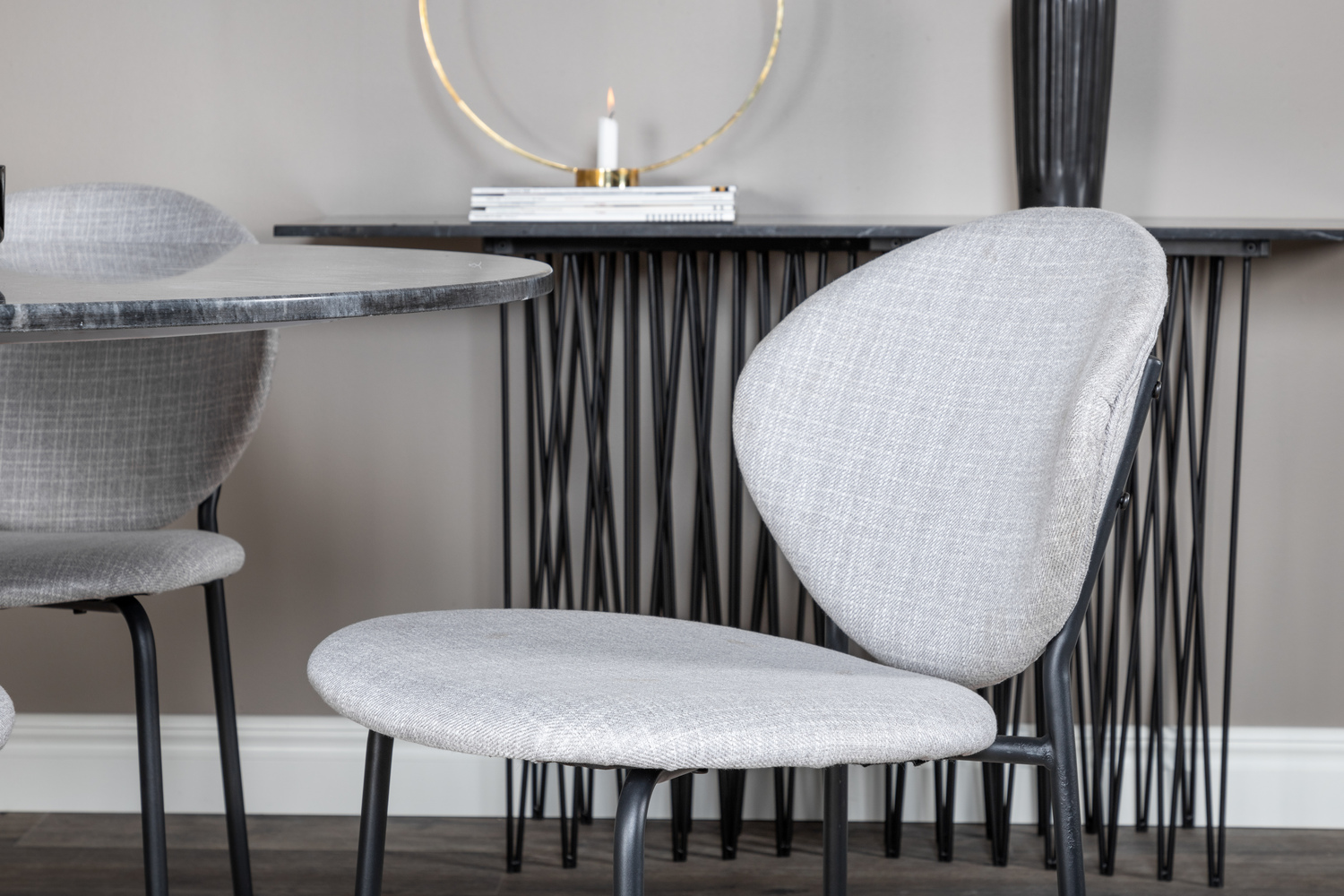 Ēdamistabas komplekts Dallas 1209 (Pelēks + Melns)