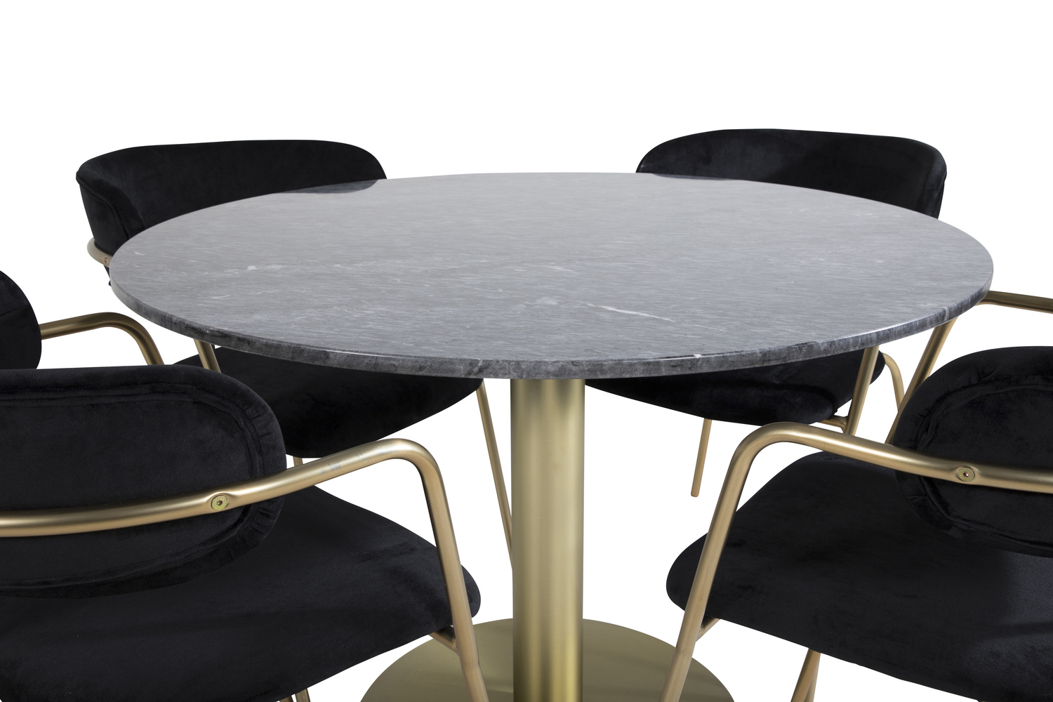 Обеденный гарнитур Dallas 1208 (Чёрный + Золотой)