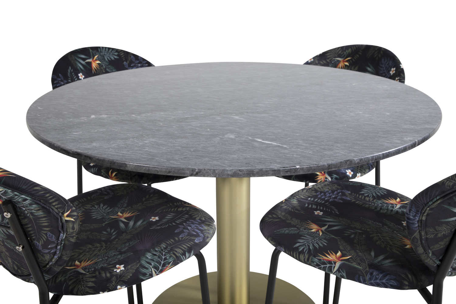 Обеденный гарнитур Dallas 1209 (Цветочный узор + Чёрный)