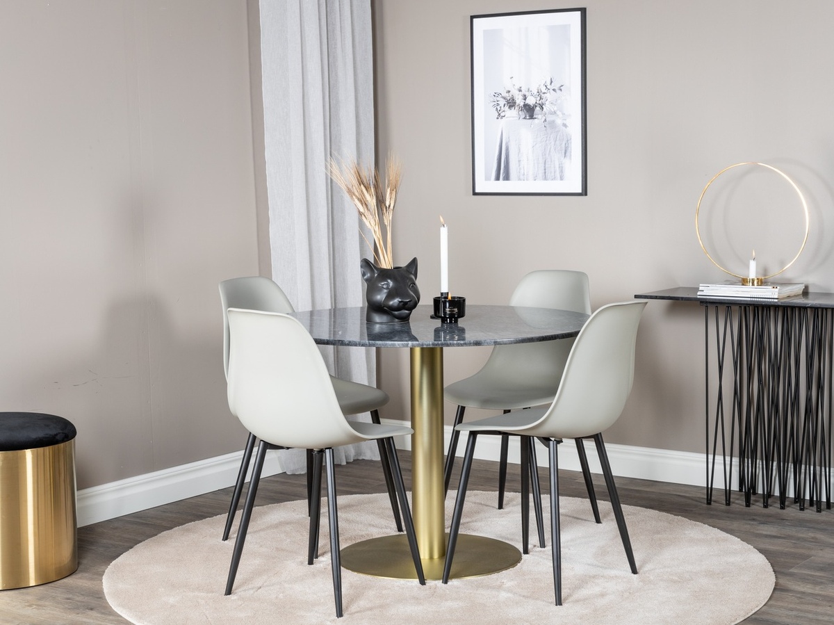 Ēdamistabas komplekts Dallas 1214 (Pelēks + Melns)