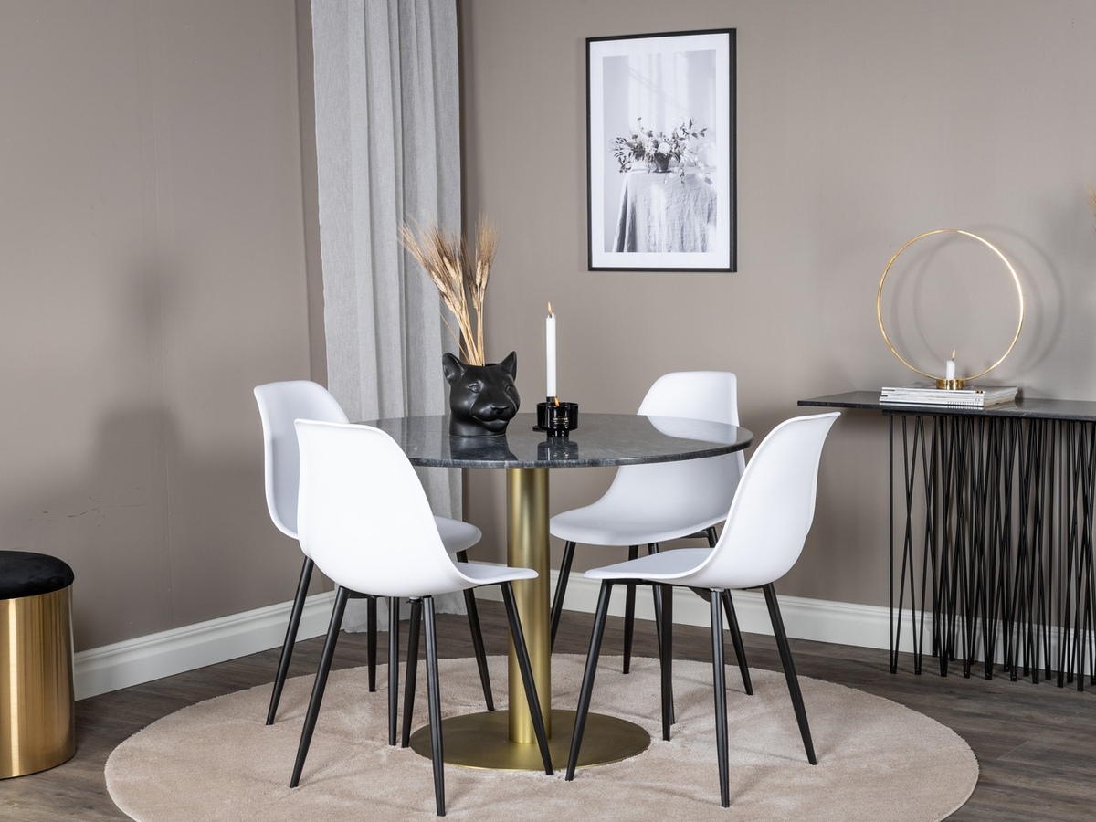 Обеденный гарнитур Dallas 1214 (Белый + Чёрный)